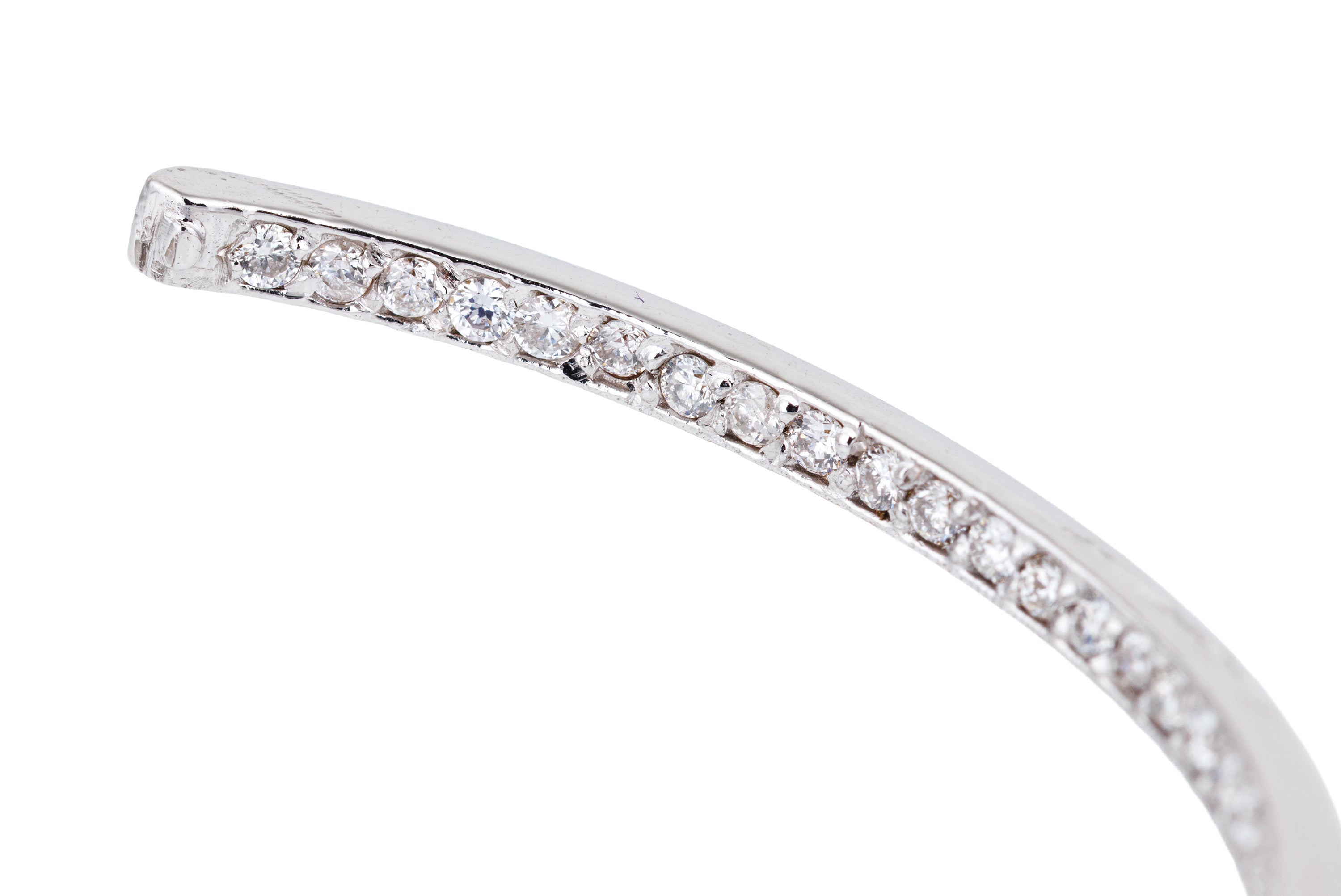 Sapphire & Diamond Open Hoop Earrings | 18k White Gold
