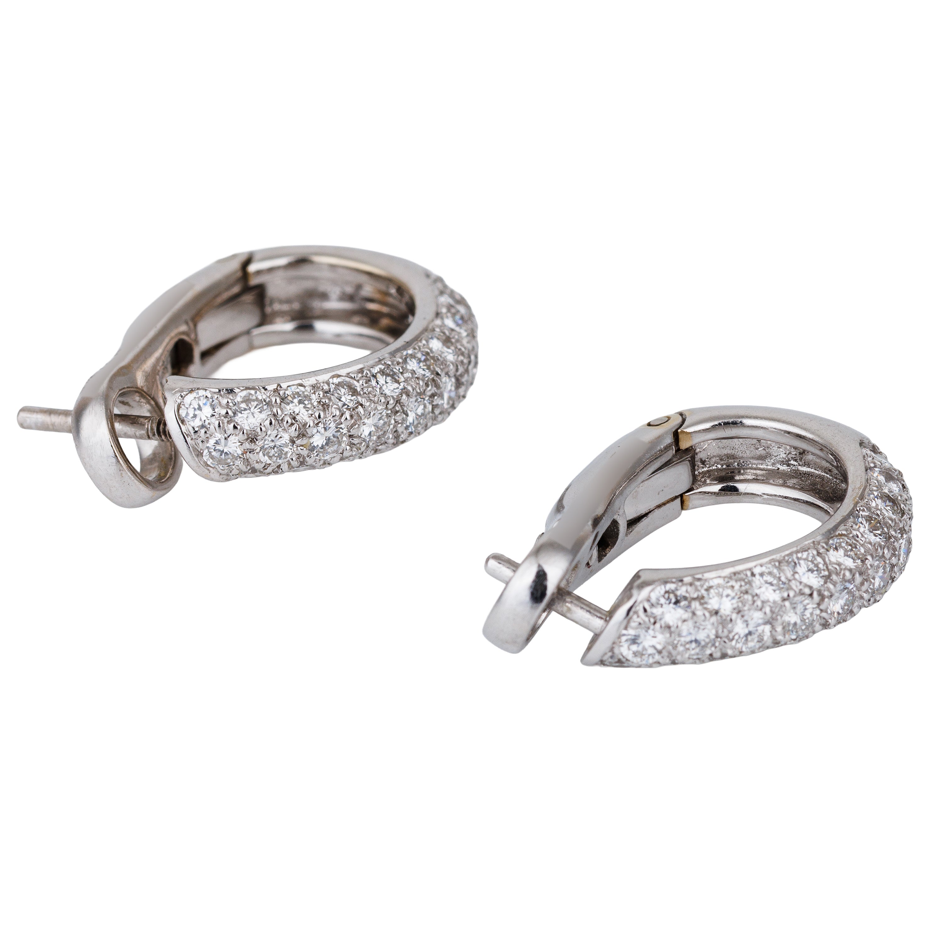 Chaumet Diamond Mini Hoop Earrings | 18k White Gold