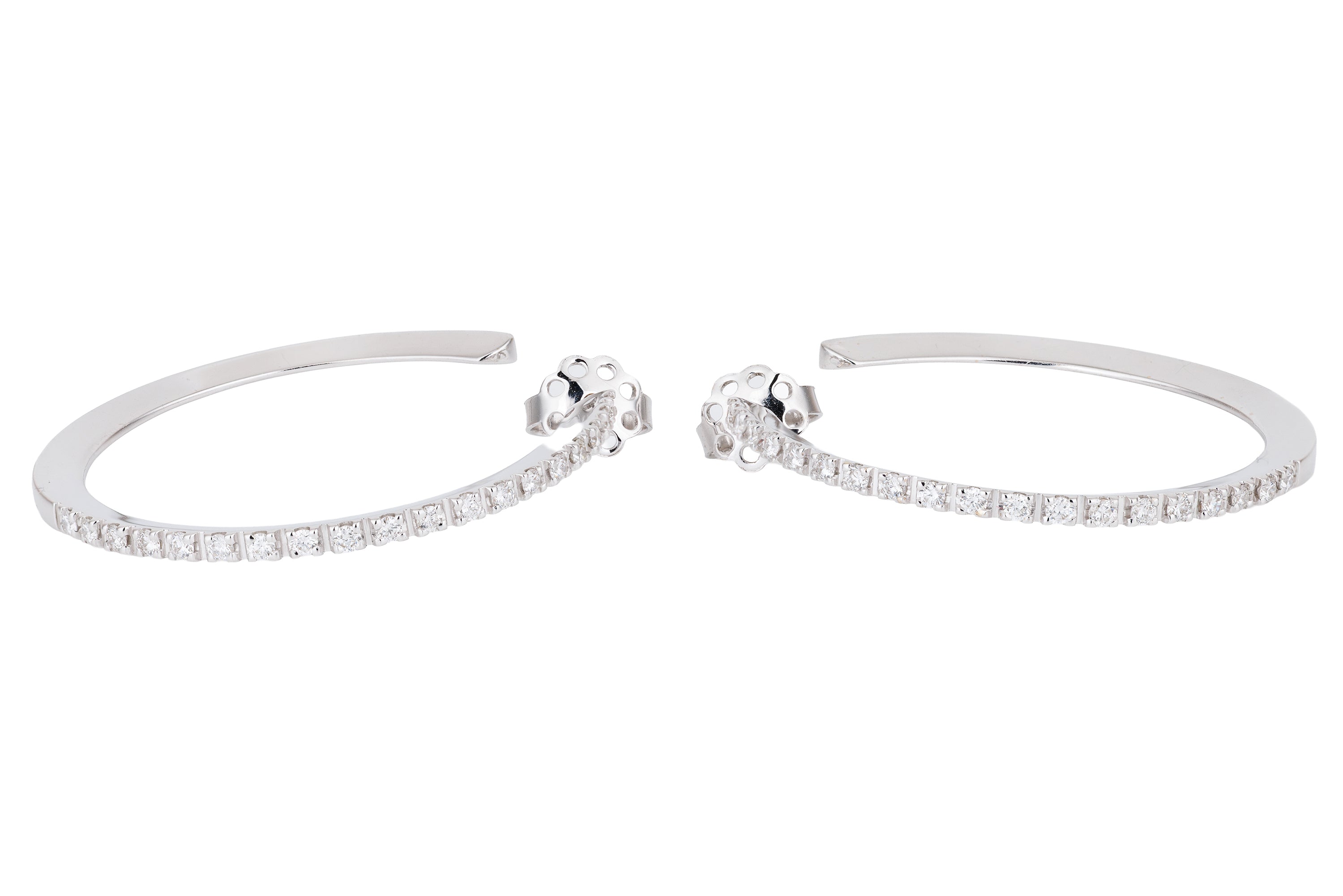 Wempe Twist Hoop Diamond Earrings | 18k White Gold
