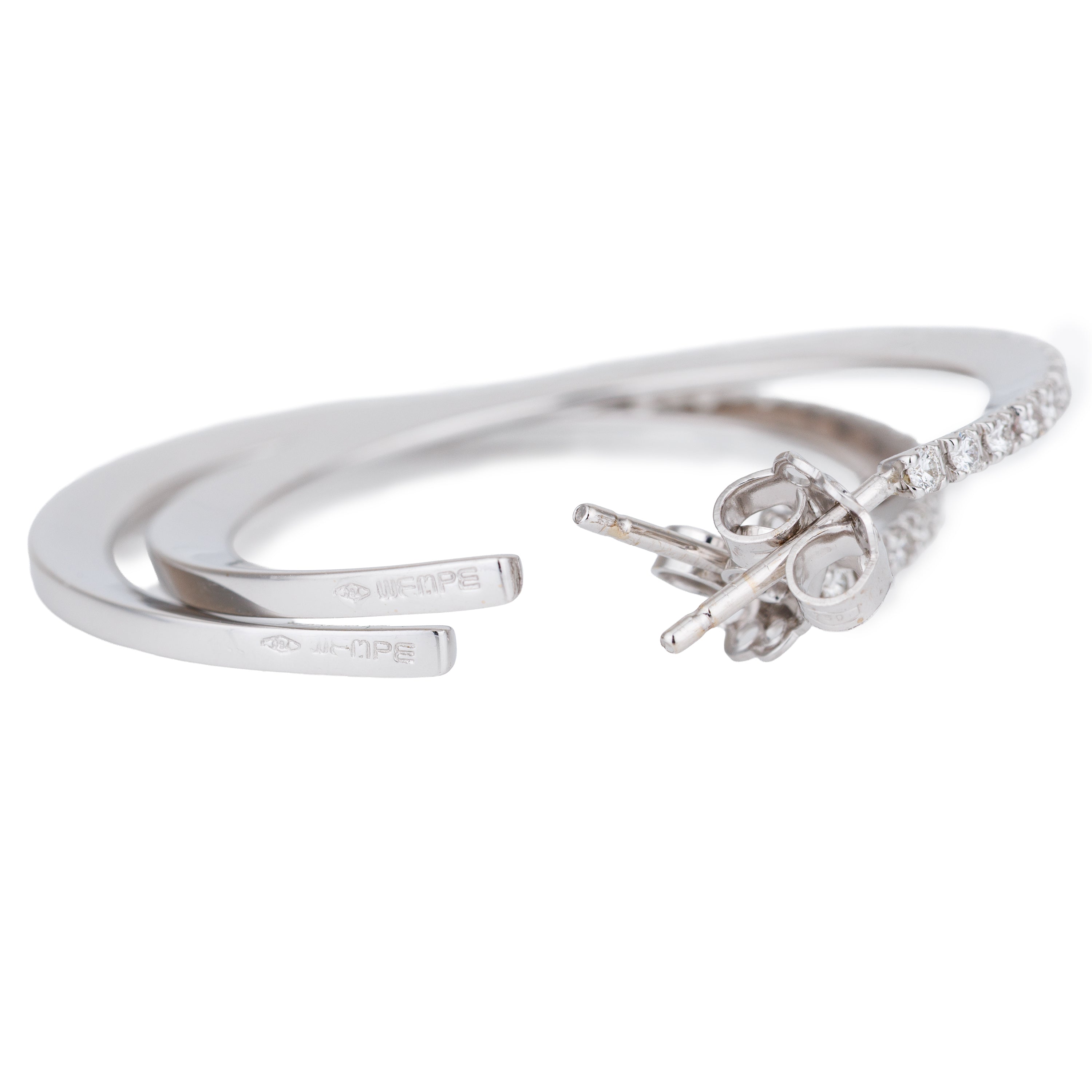 Wempe Twist Hoop Diamond Earrings | 18k White Gold