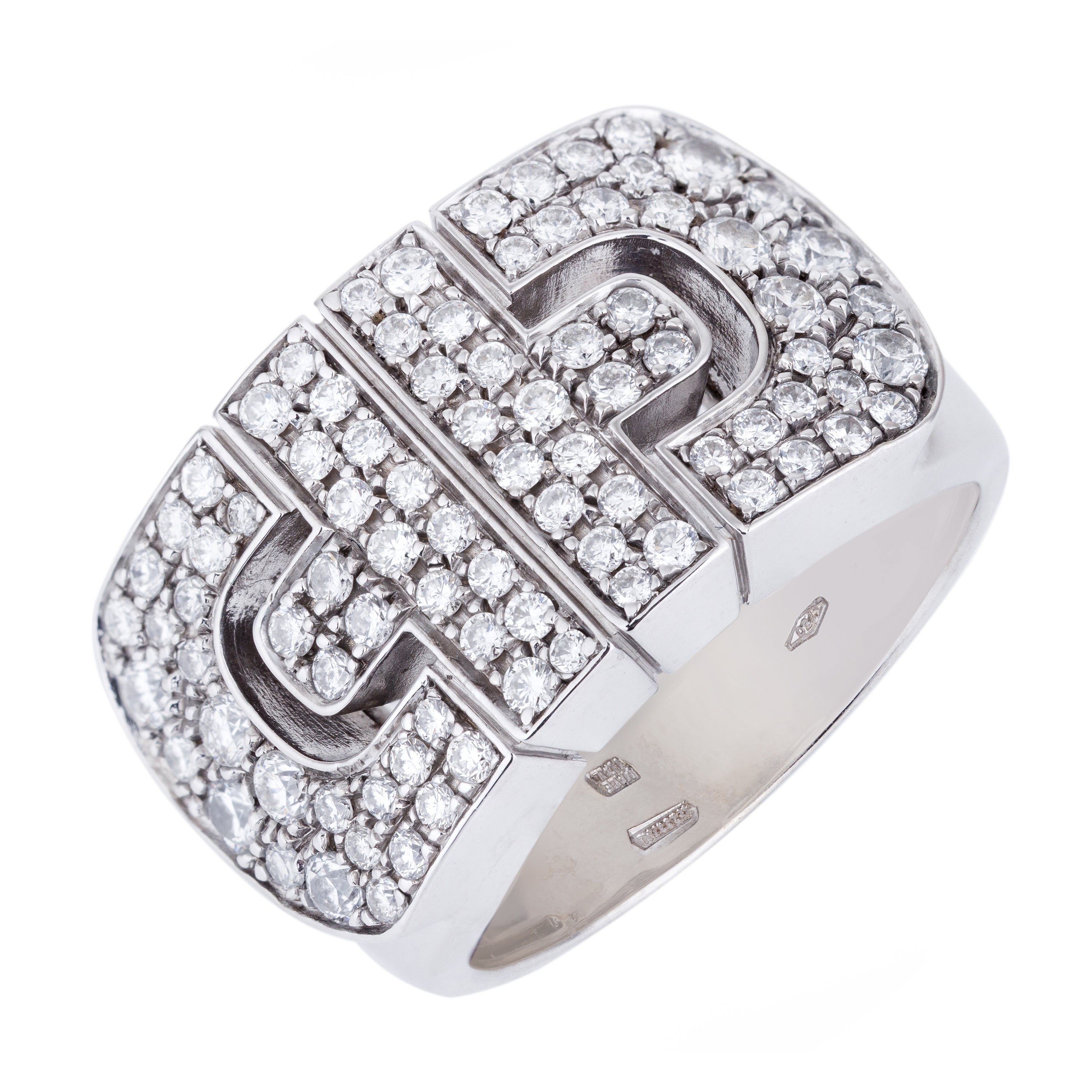 Bvlgari Parentesi Ring | Pavé Diamonds | 18k White Gold