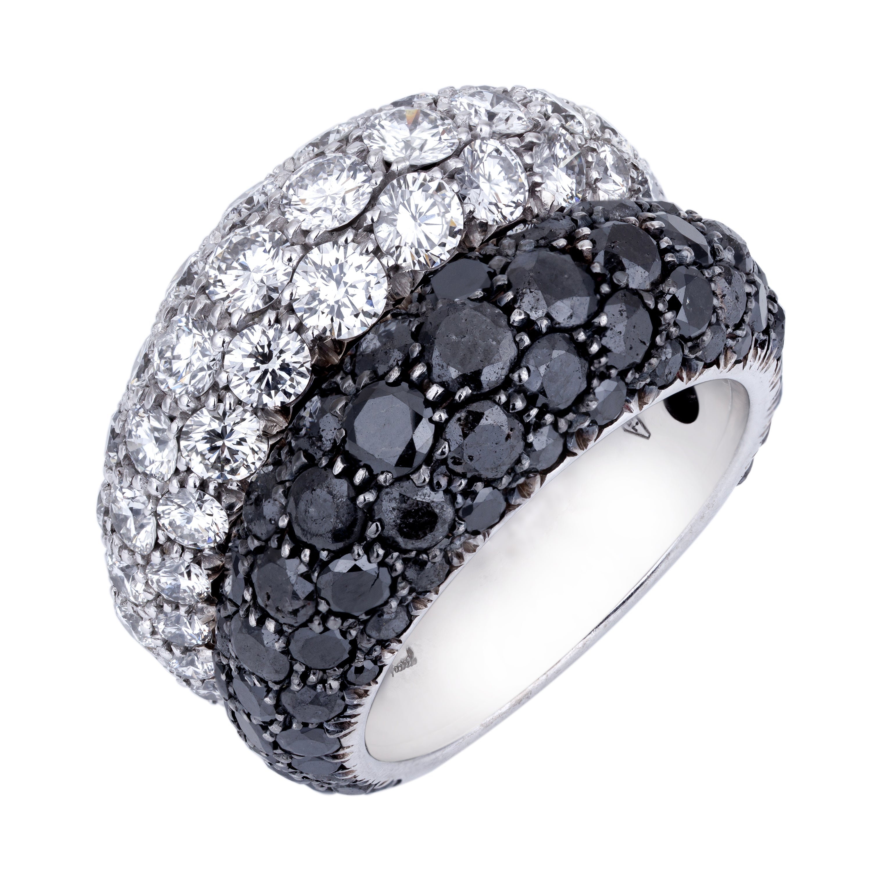 Chopard Black & White Pavé Diamond Ring | 18k White Gold