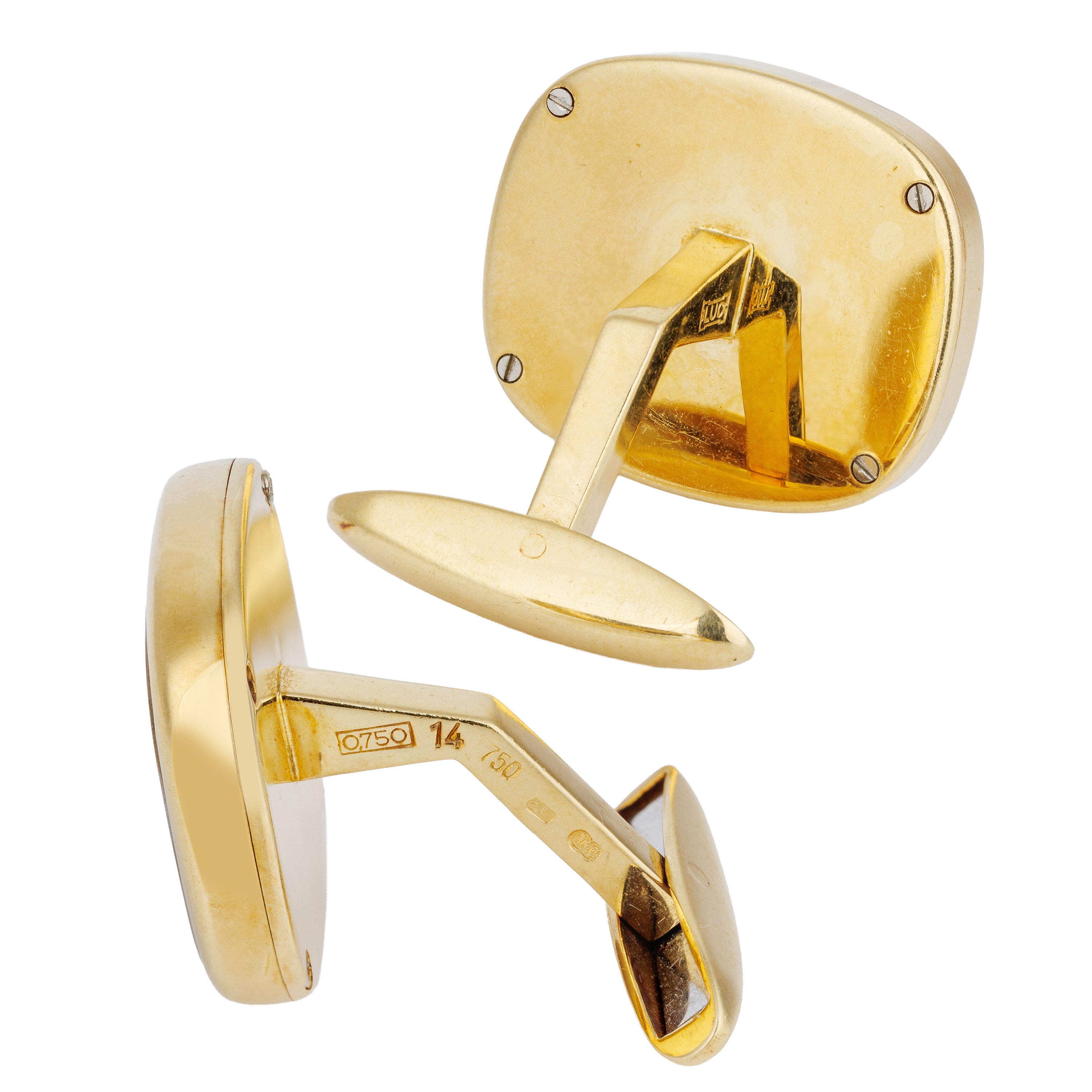 Chopard L.U.C Happy Diamonds Cufflinks | Black Enamel | 18k Yellow Gold