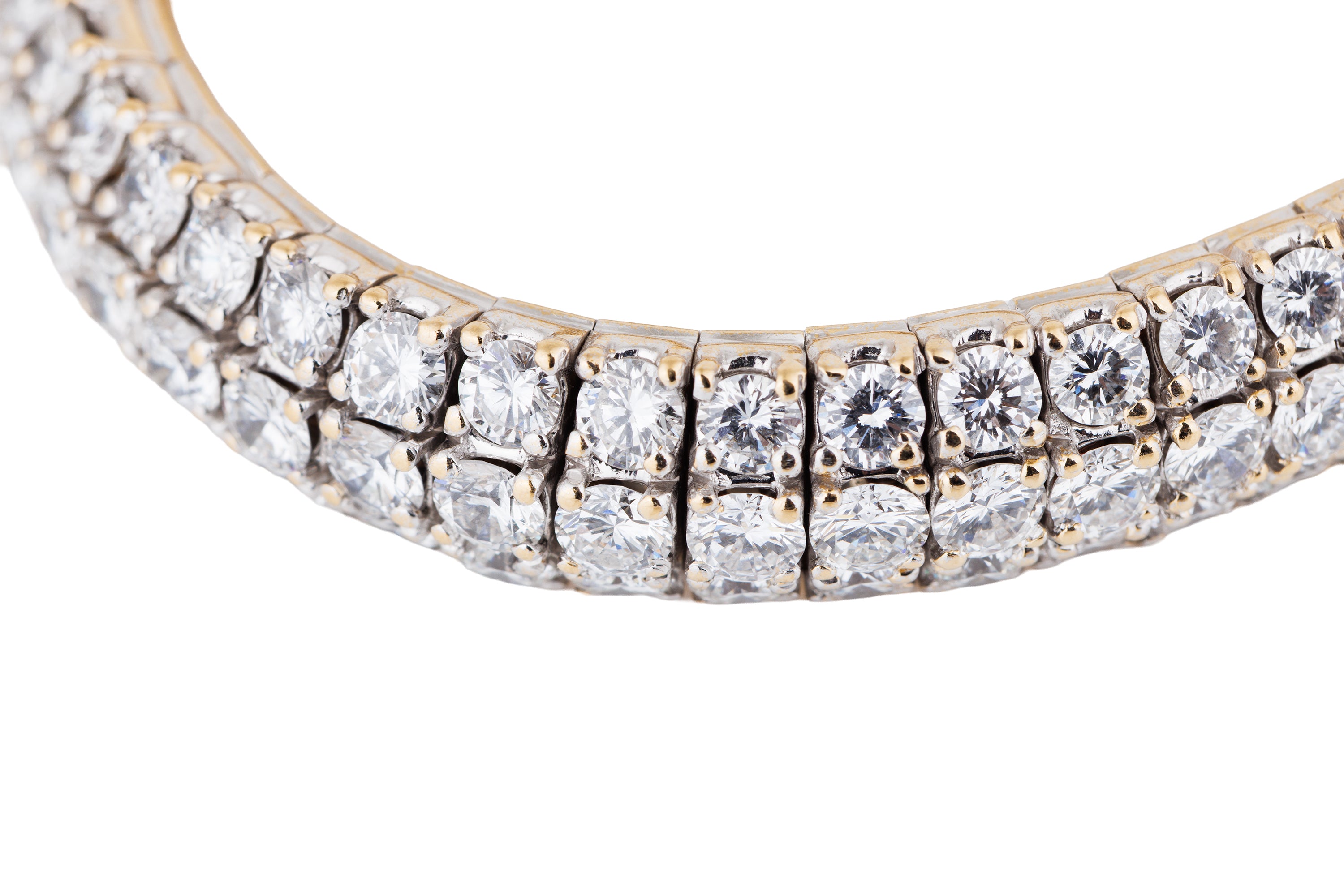 Pavé Diamond Bracelet Bangle | 18k White & Yellow Gold