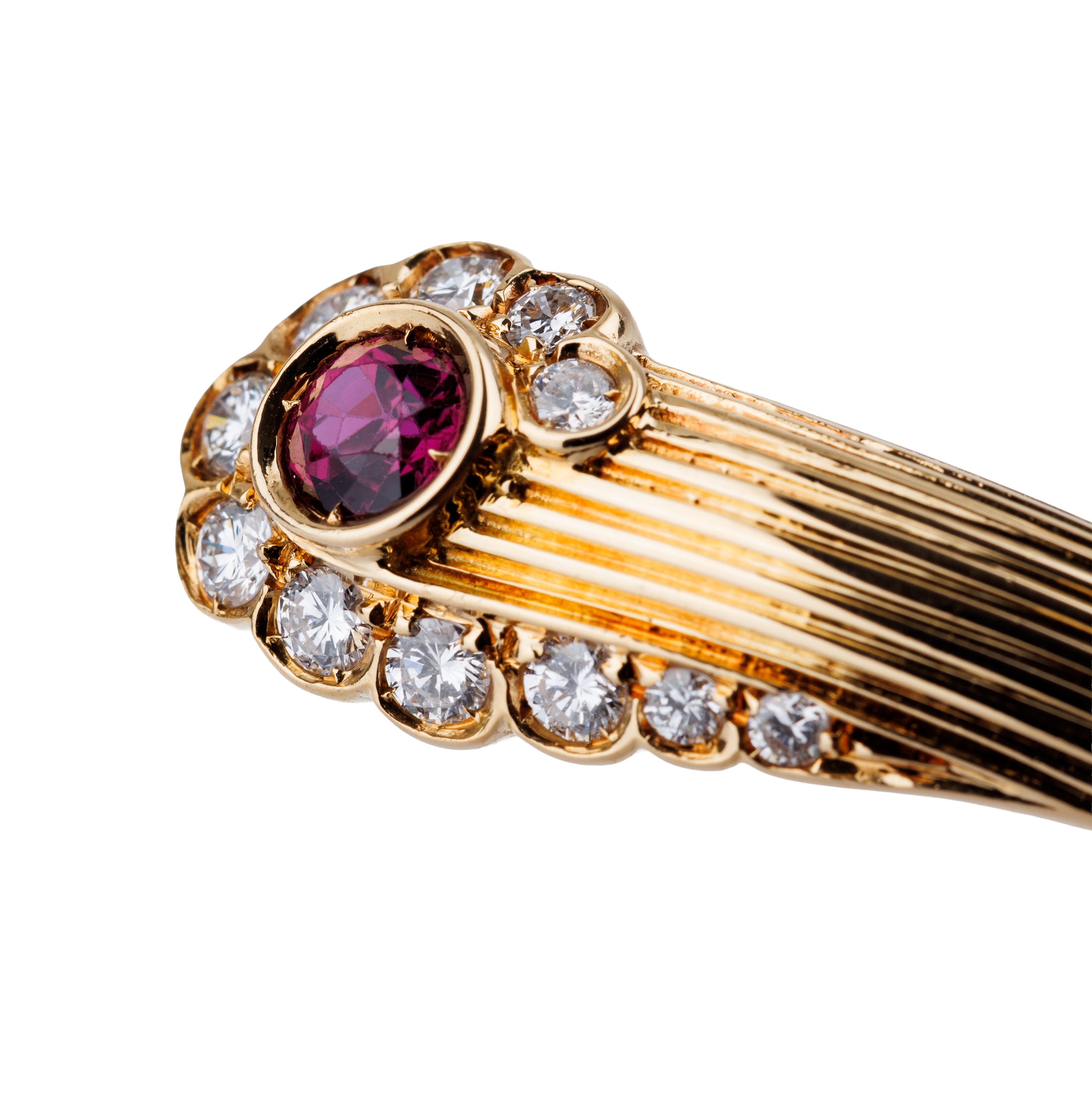 Ruby & Diamond Bangle Bracelet | 18k Yellow Gold
