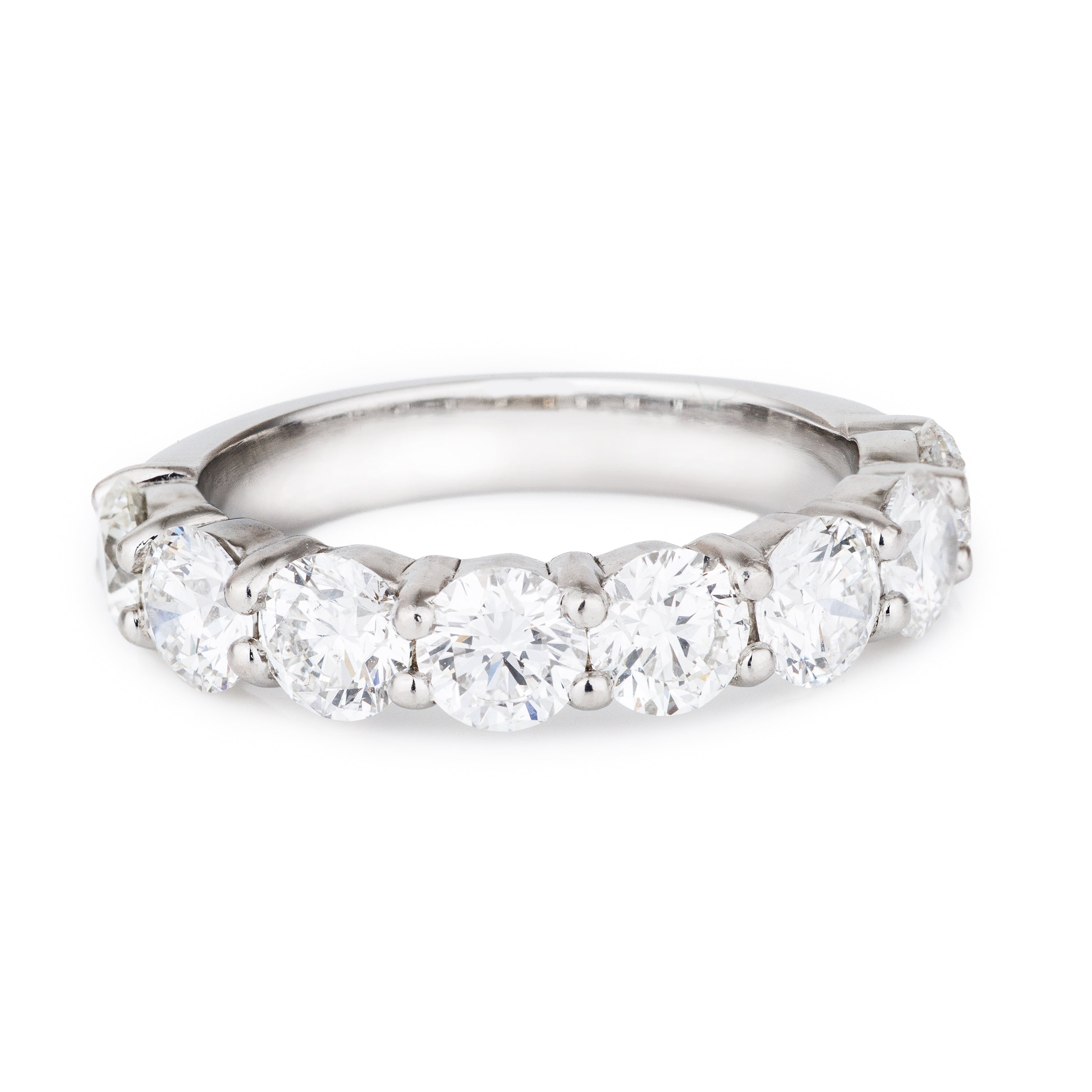 Half-Eternity Diamond Wedding Band Ring | 18k White Gold