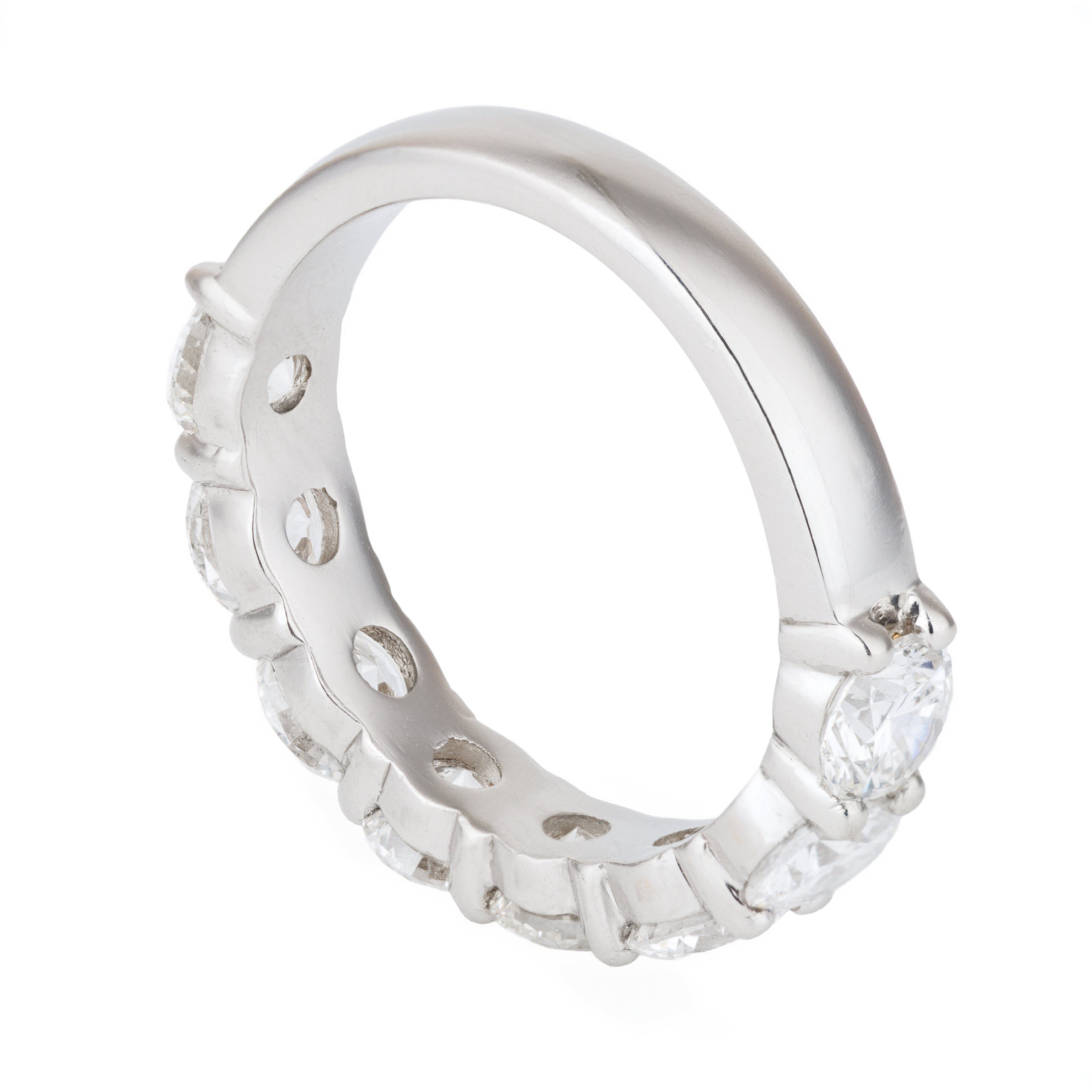 Half-Eternity Diamond Wedding Band Ring | 18k White Gold