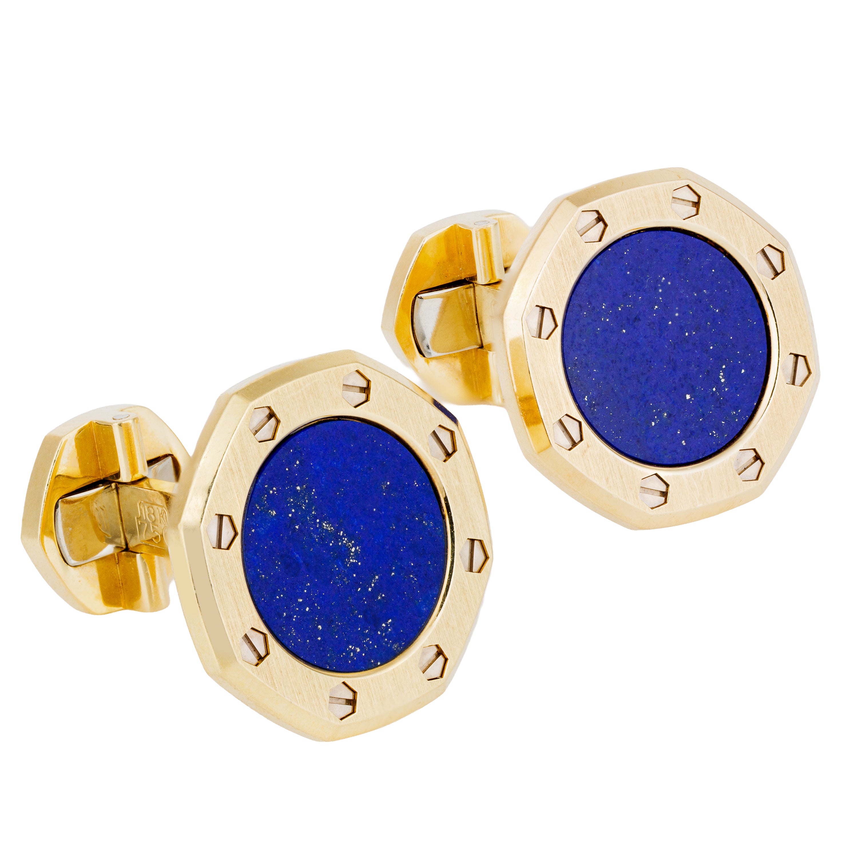 Audemars Piguet Royal Oak Cufflinks | Lapis Lazuli | 18k Yellow Gold | 1990's