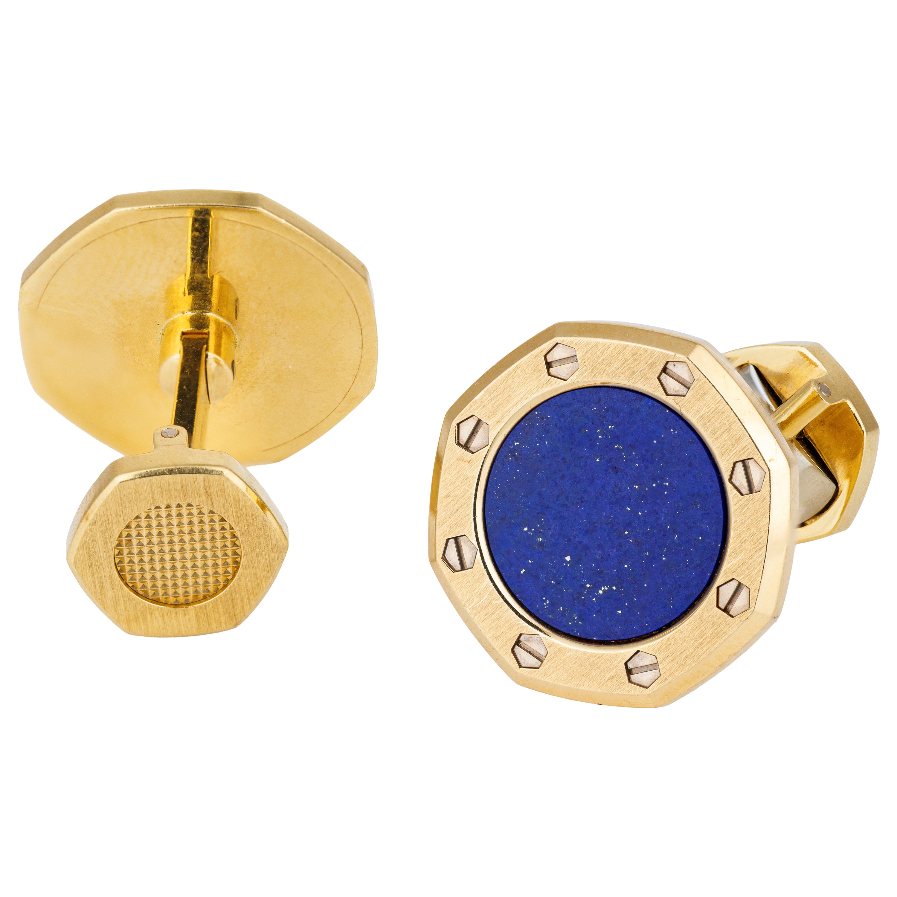 Audemars Piguet Royal Oak Cufflinks | Lapis Lazuli | 18k Yellow Gold | 1990's
