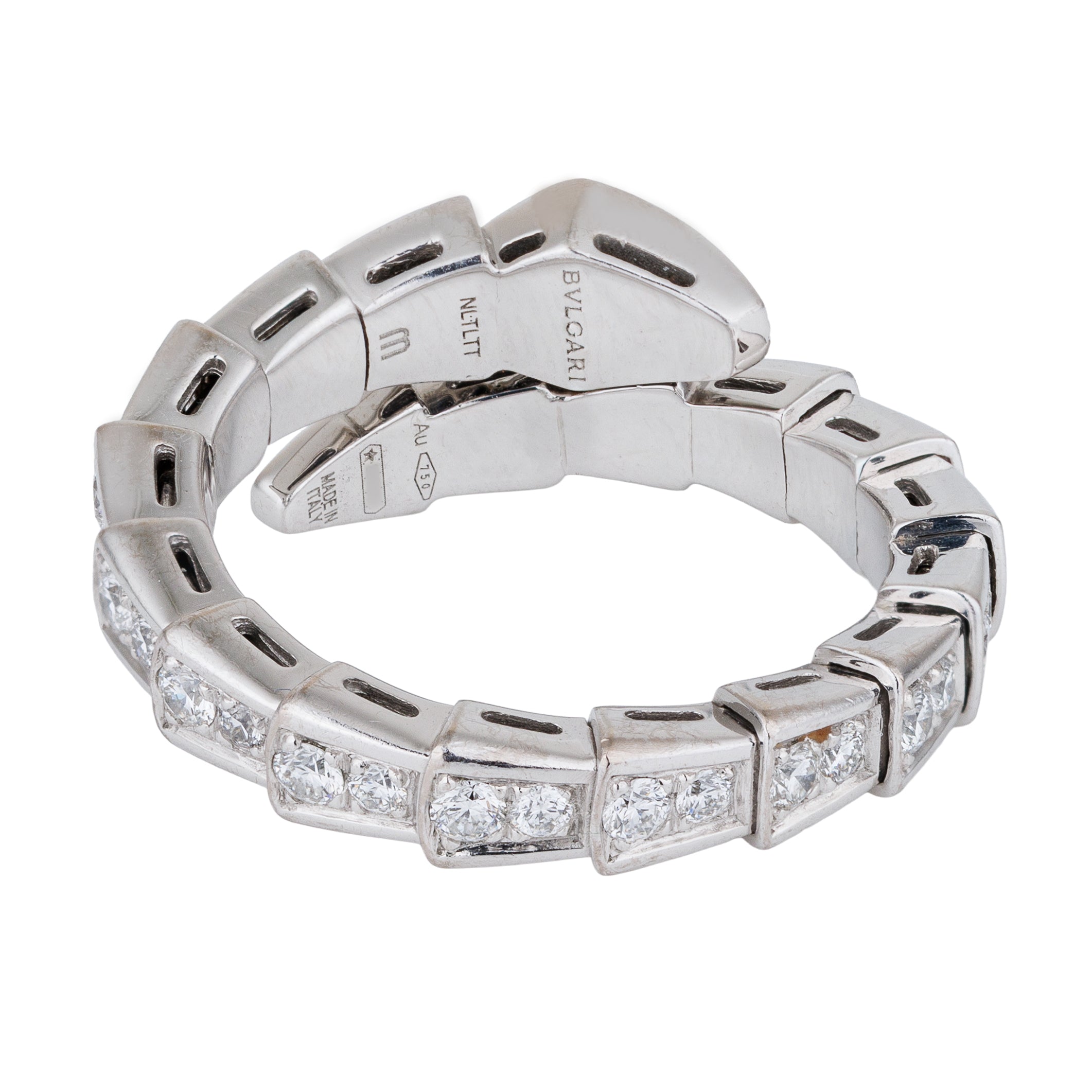 Bvlgari Serpenti Viper Ring | Pavé Diamond | 18k White Gold