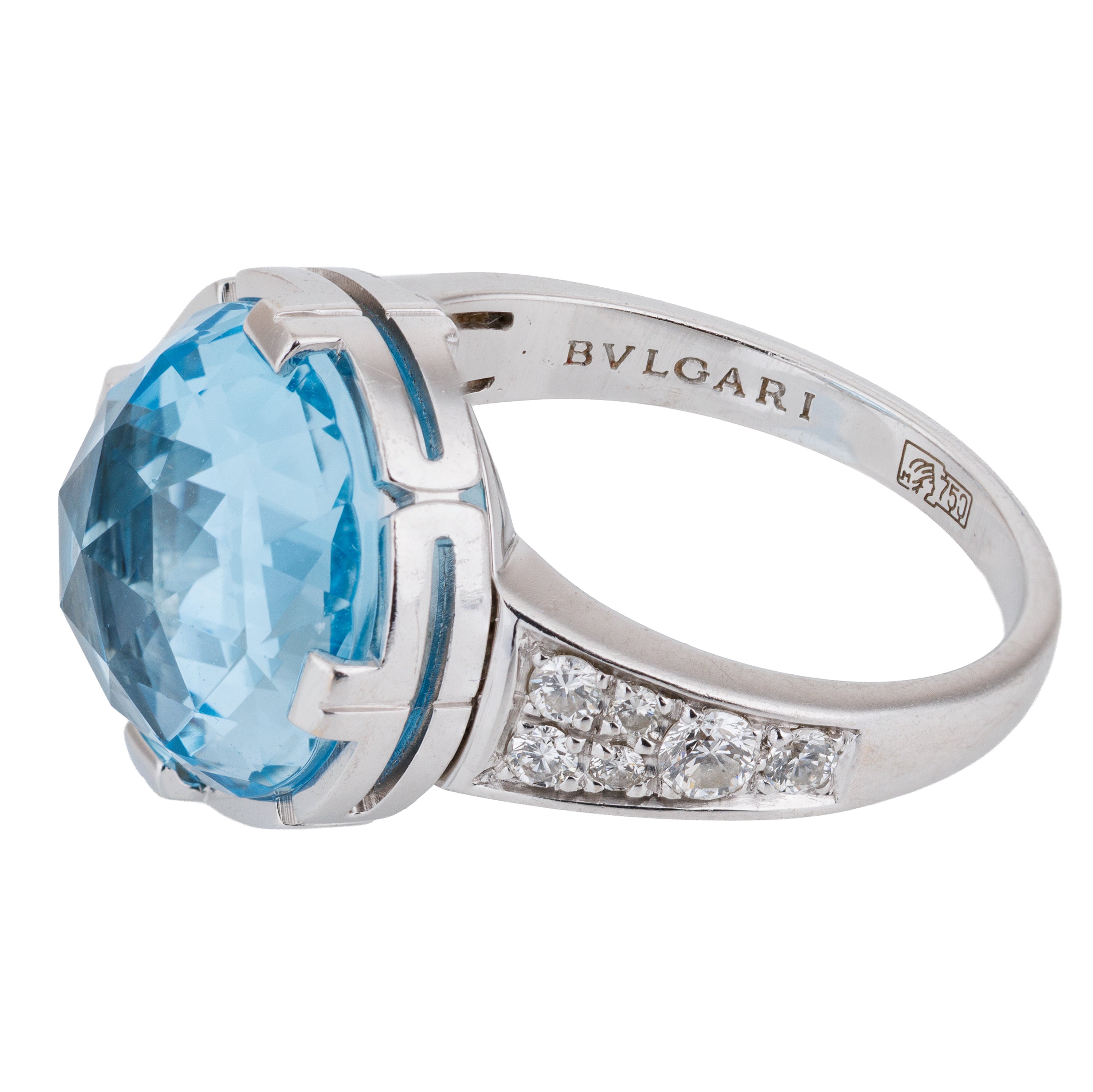 Bvlgari Parentesi Set | Blue Topaz & Diamond | Necklace, Ring & Earrings | 18k White Gold
