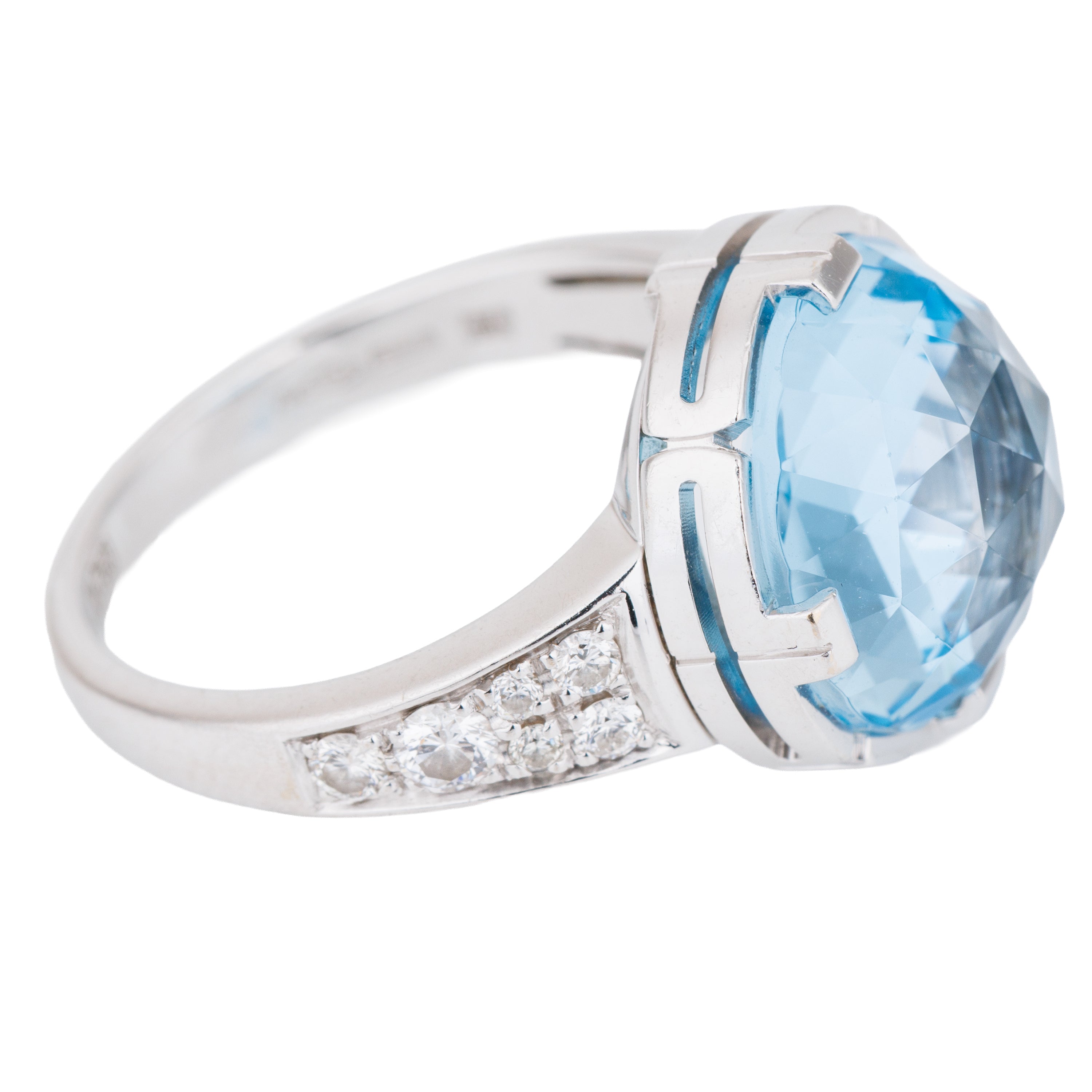 Bvlgari Parentesi Set | Blue Topaz & Diamond | Necklace, Ring & Earrings | 18k White Gold