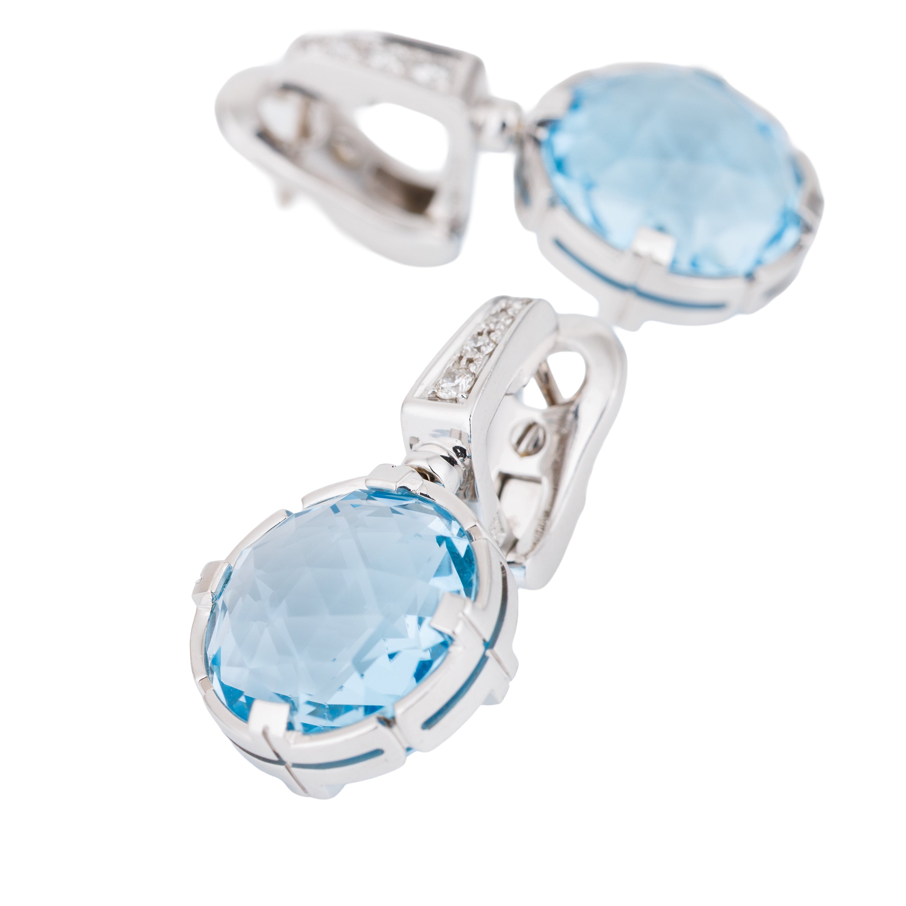 Bvlgari Parentesi Set | Blue Topaz & Diamond | Necklace, Ring & Earrings | 18k White Gold