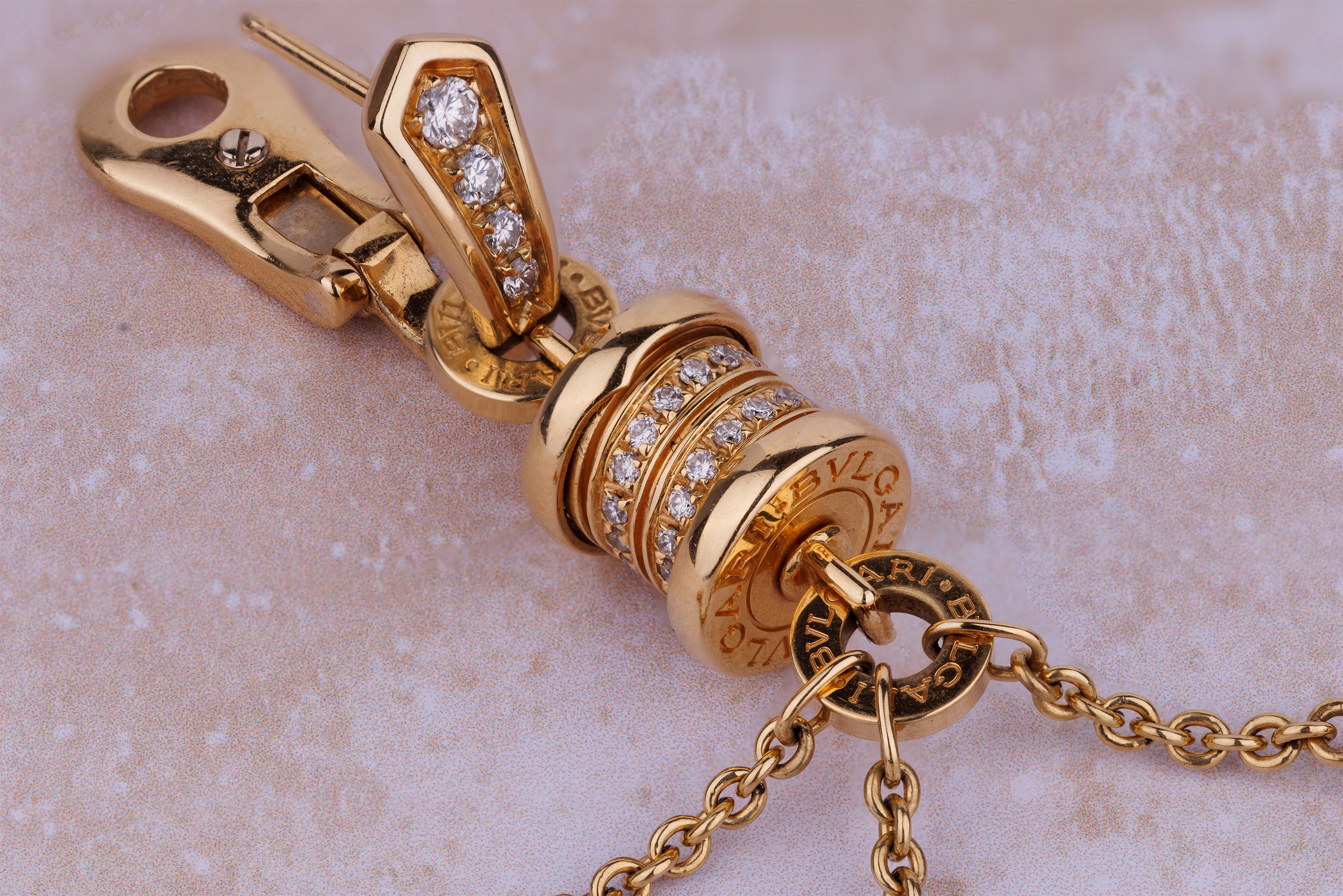 Bvlgari B.zero1 Multi-Gem & Diamond Suite | Lavalier Necklace & Earrings | 18k Yellow Gold