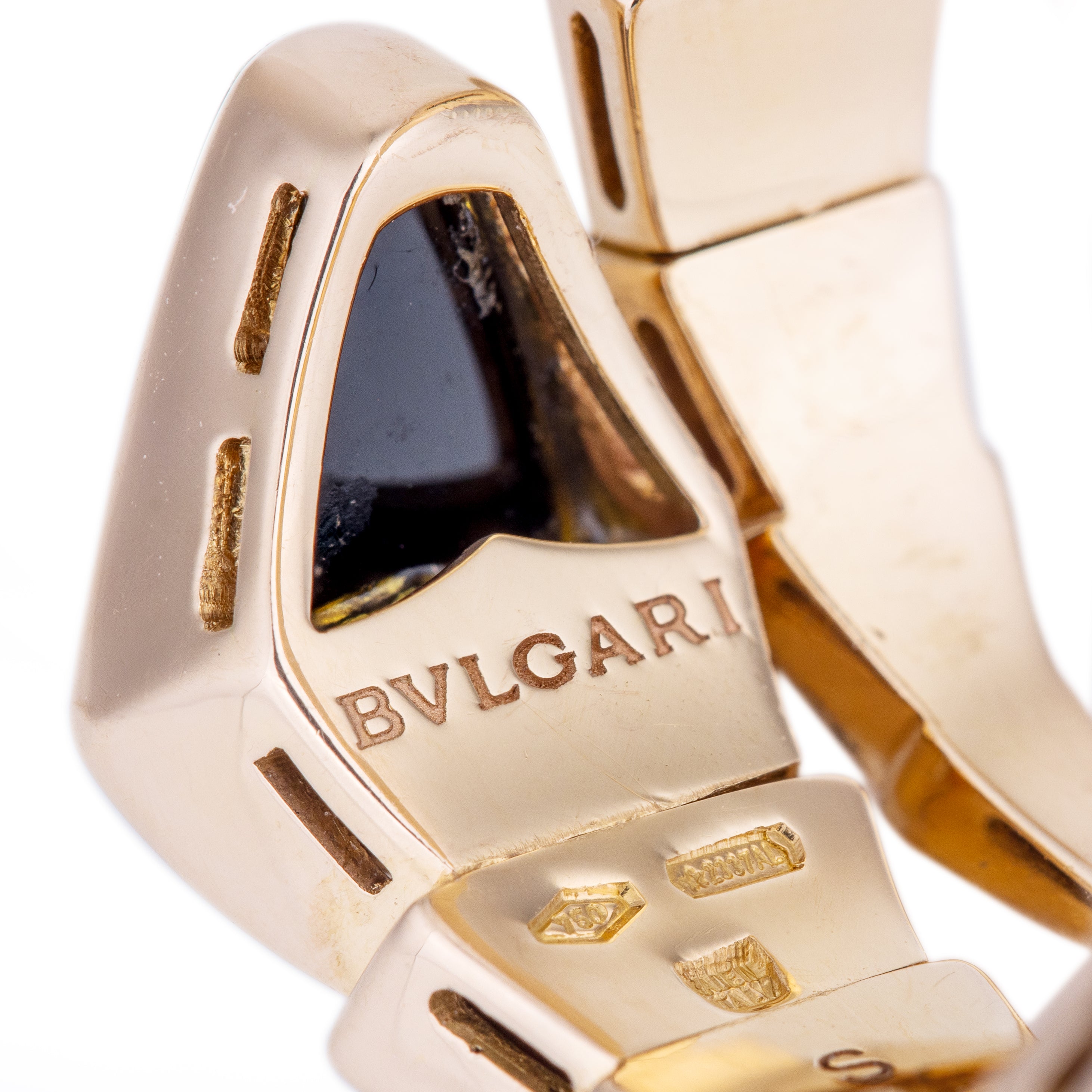 Bvlgari Serpenti Viper Onyx & Diamond Ring | 18k Rose Gold