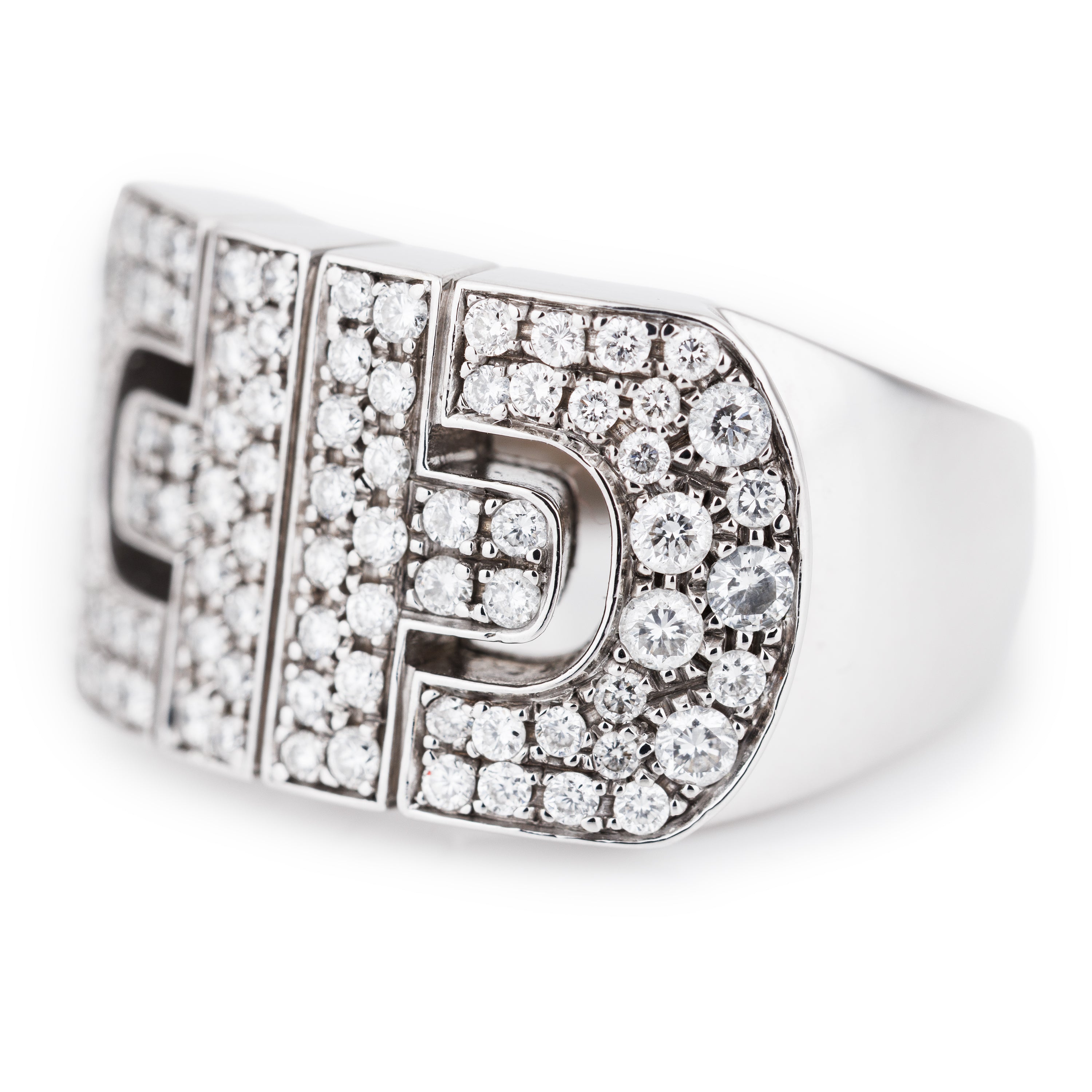 Bvlgari Parentesi Ring | Pavé Diamonds | 18k White Gold