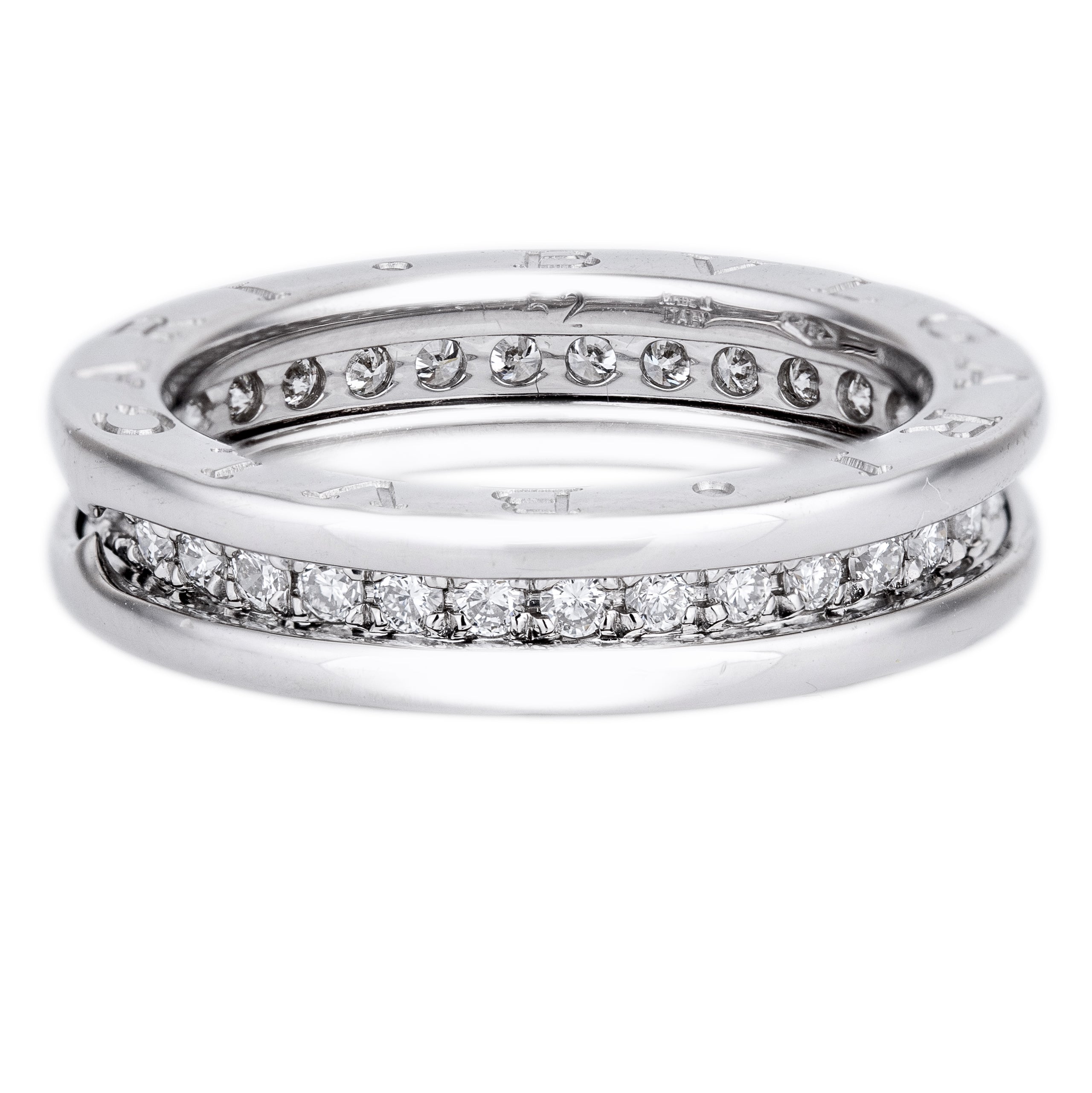 Bvlgari B.zero1 Ring | Pavé Diamonds | 18k White Gold | Size 52