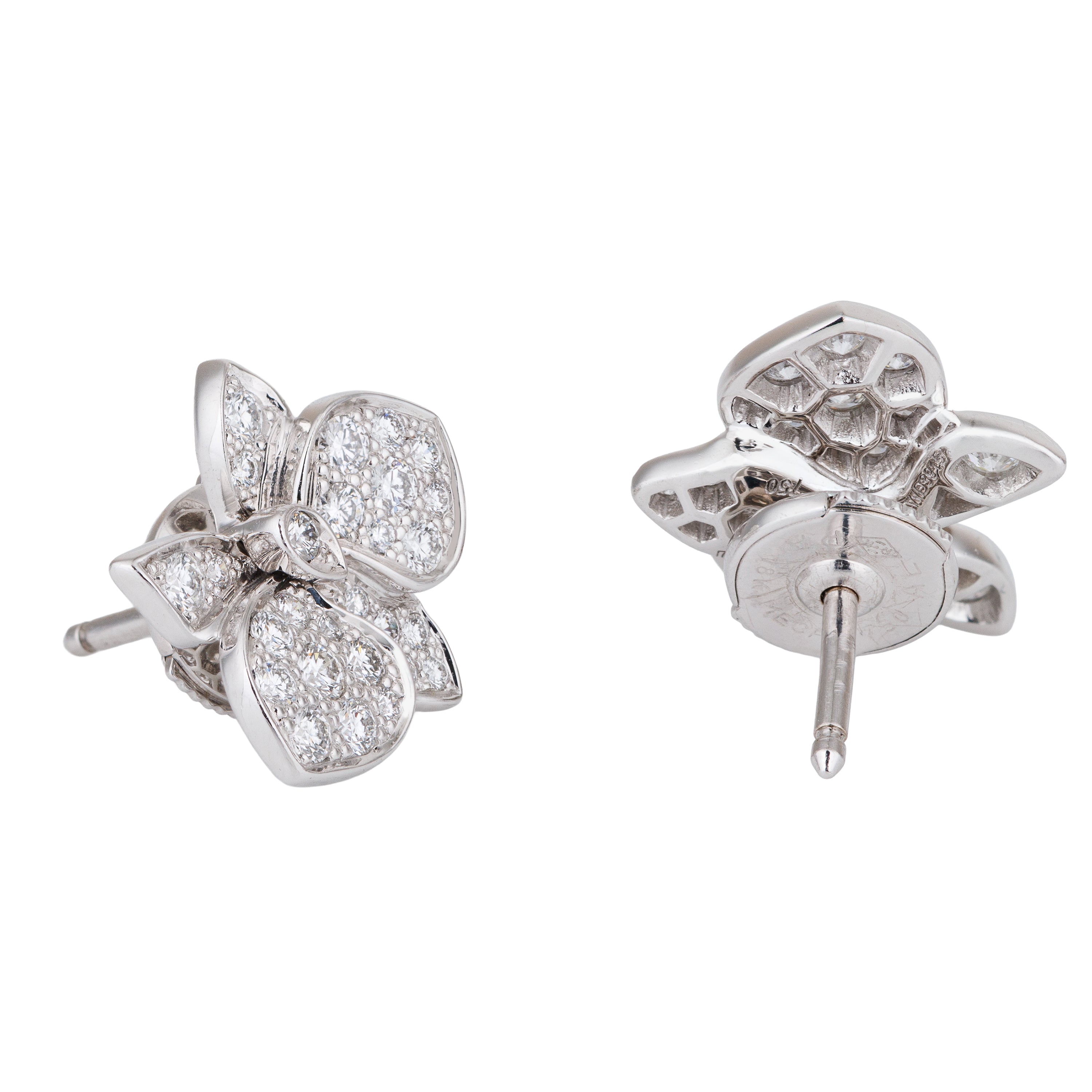 Cartier Caresse d’Orchidées Diamond Stud Earrings | 18k White Gold