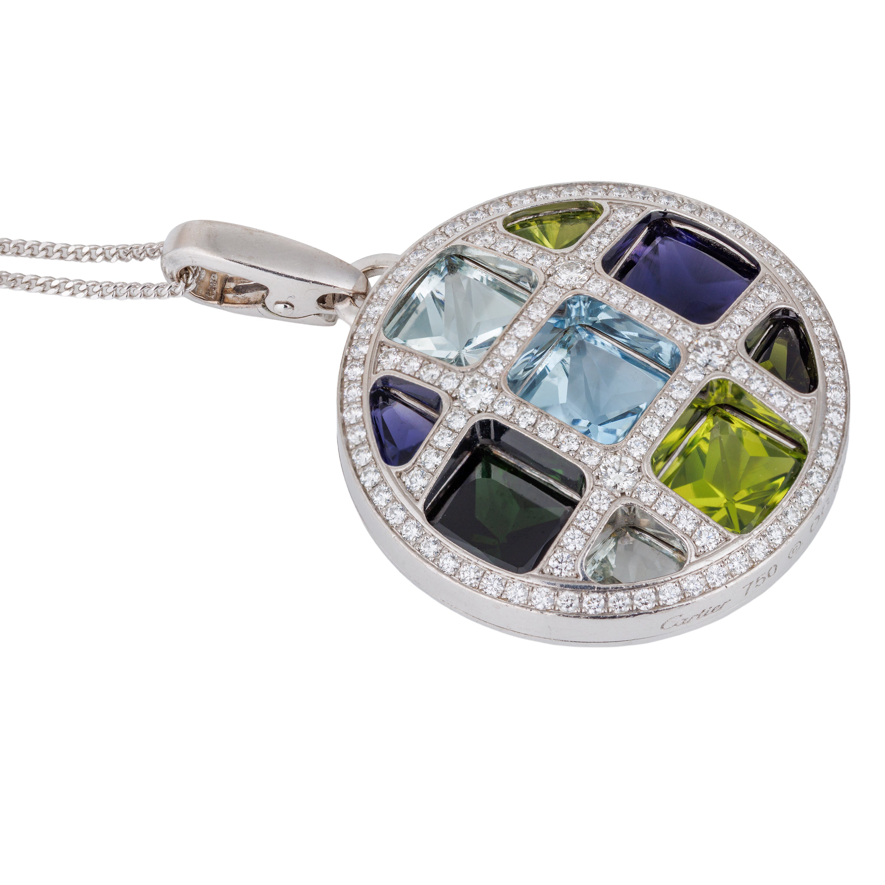 Cartier Pasha de Cartier Pendant Necklace | Multi Gemstones | 18k White Gold | 2000's
