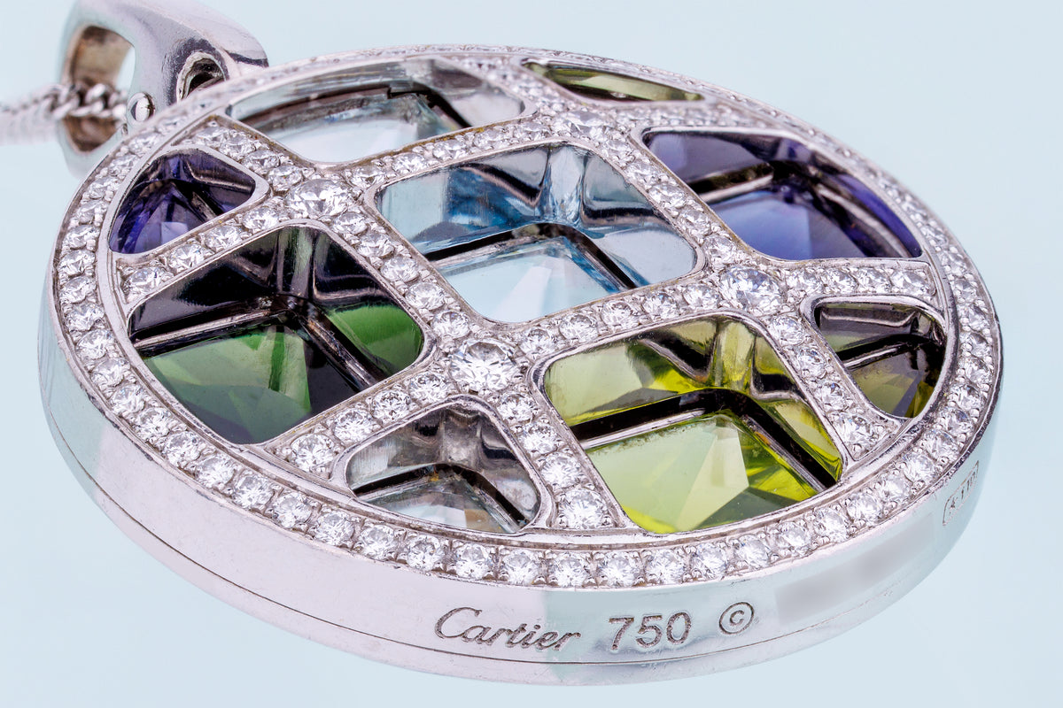 Cartier Pasha de Cartier Pendant Necklace | Multi Gemstones | 18k White Gold | 2000's