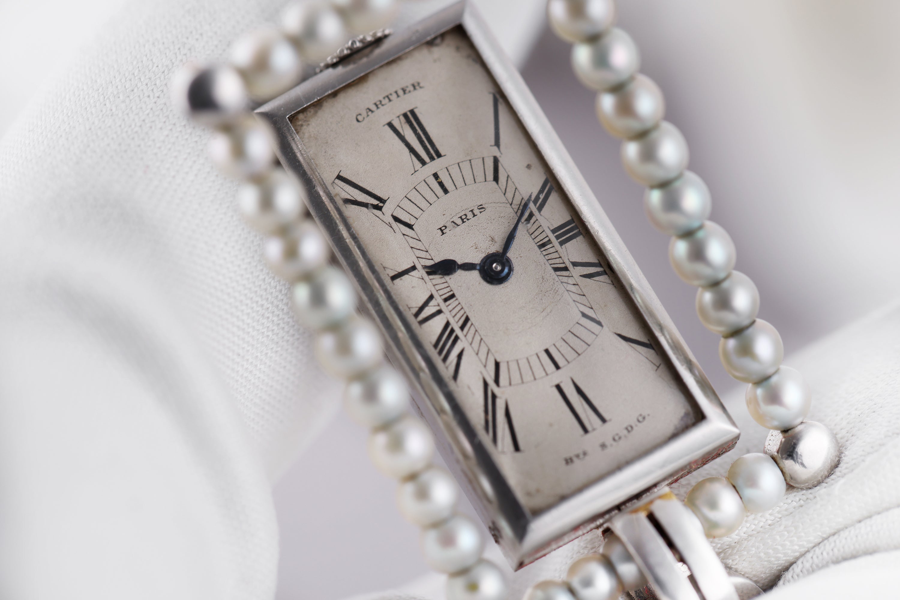 Rare Reversible Vintage Cartier Brooch & Watch | 1925 Art Deco | Pearl & Diamonds | Platinum