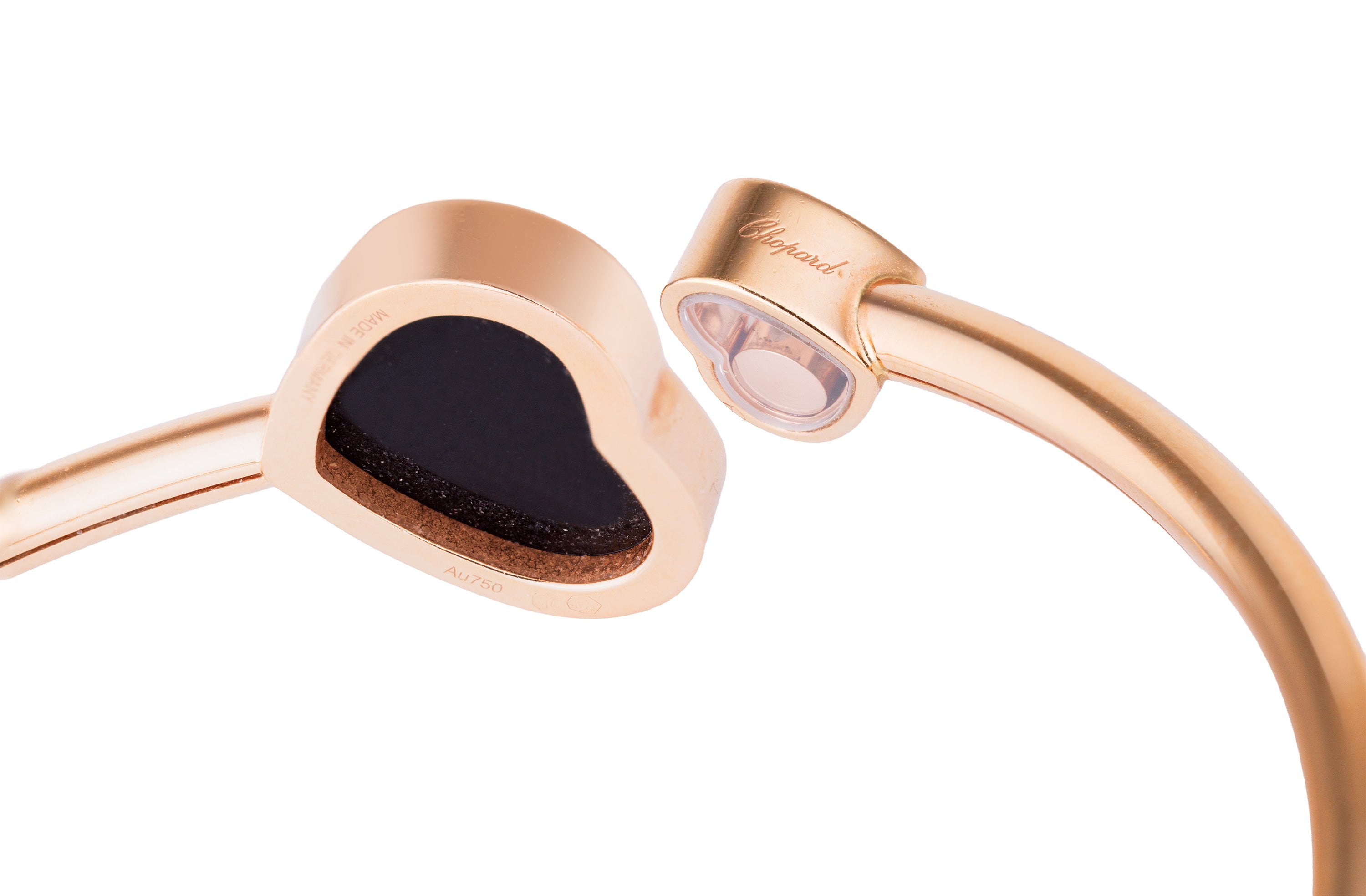 Chopard Happy Hearts Onyx Bangle Bracelet | 18k Rose Gold