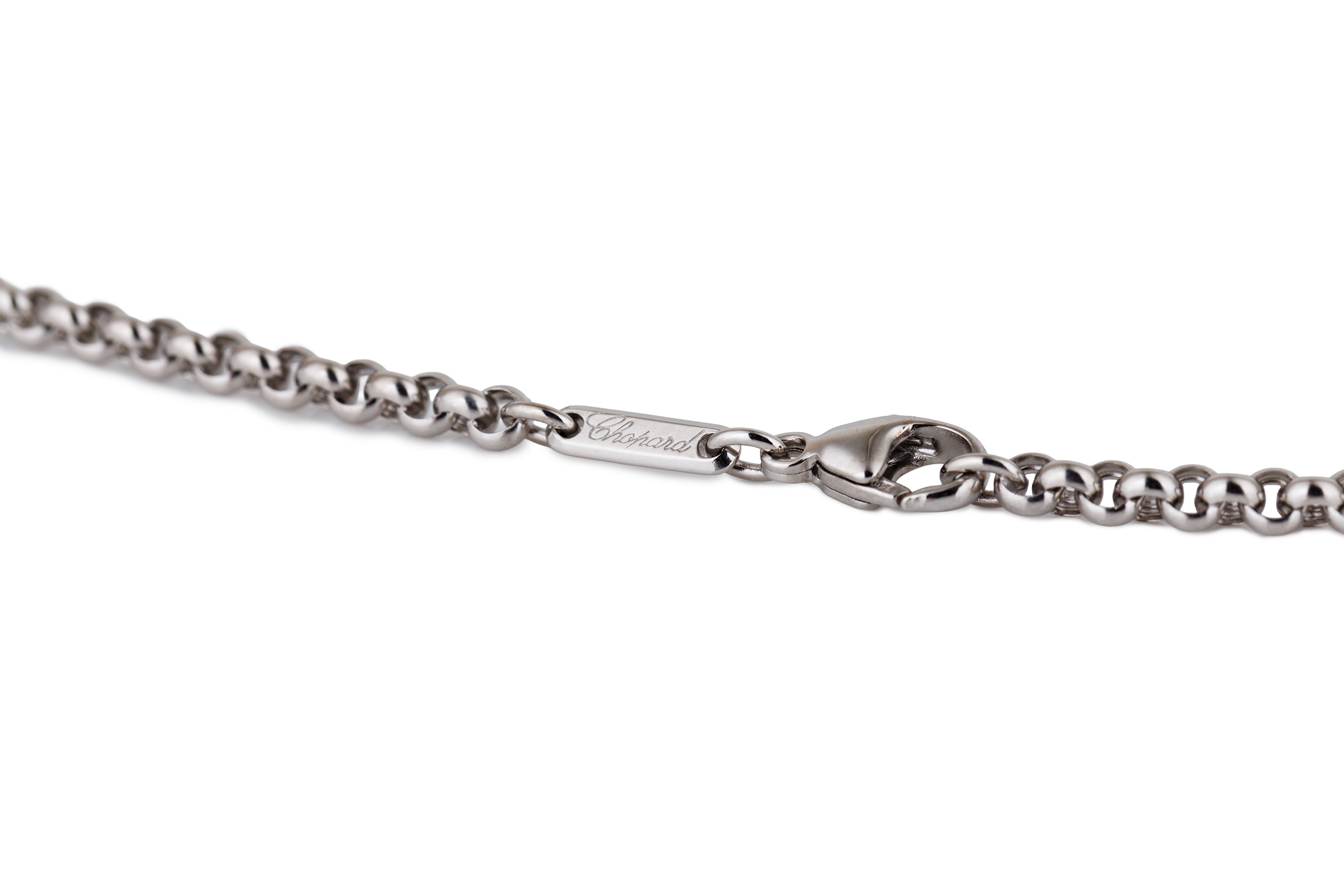 Chopard Happy Diamonds Square Pendant Necklace | 18k White Gold | 2000's