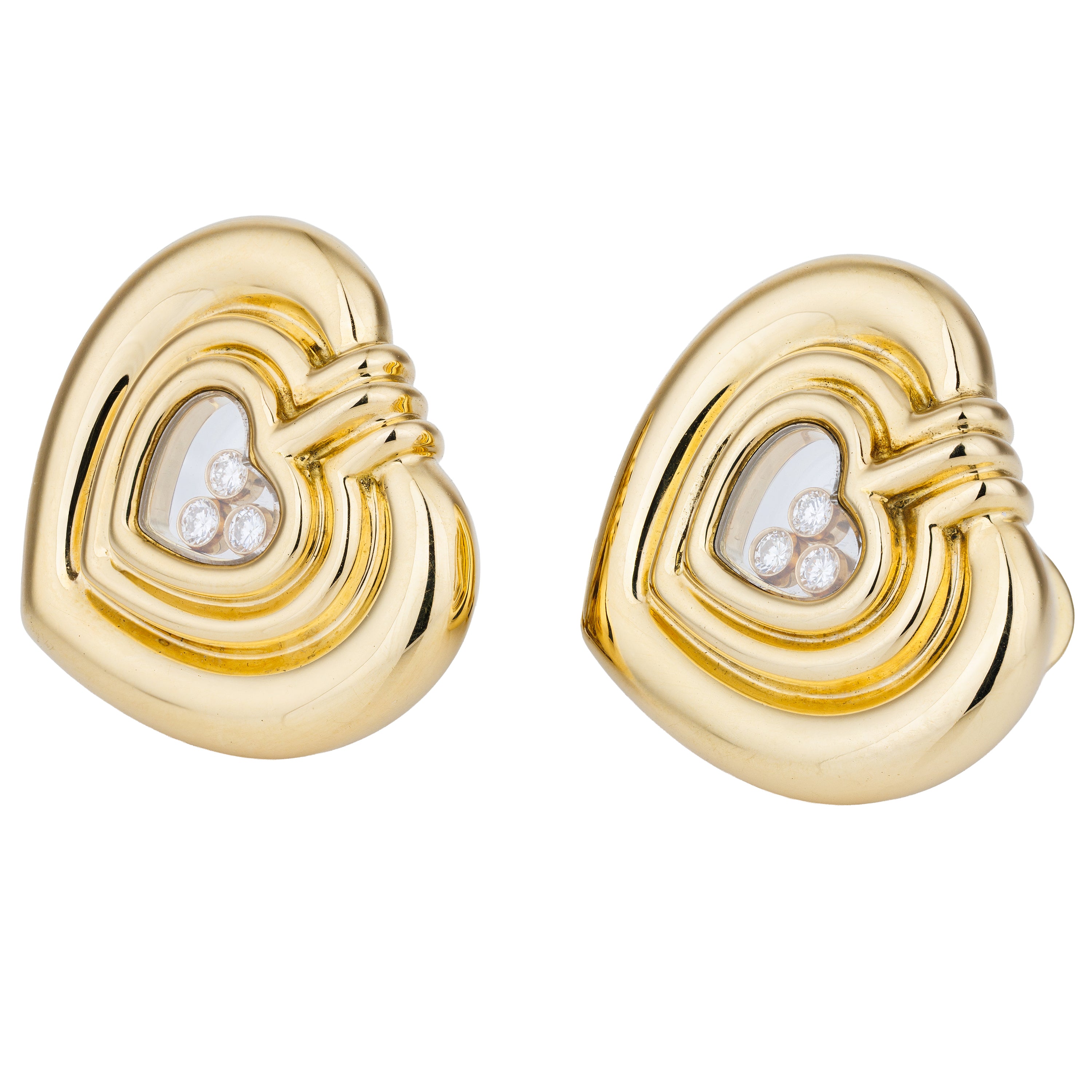 Chopard Happy Diamonds Heart-Shaped Earrings | 18k Yellow Gold