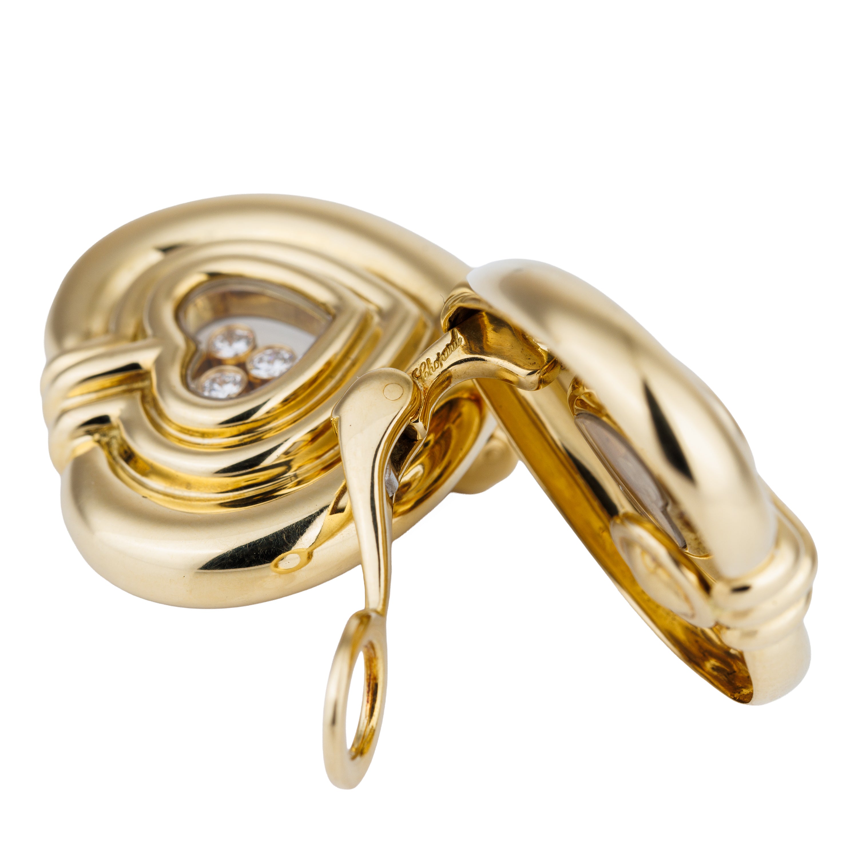 Chopard Happy Diamonds Heart-Shaped Earrings | 18k Yellow Gold