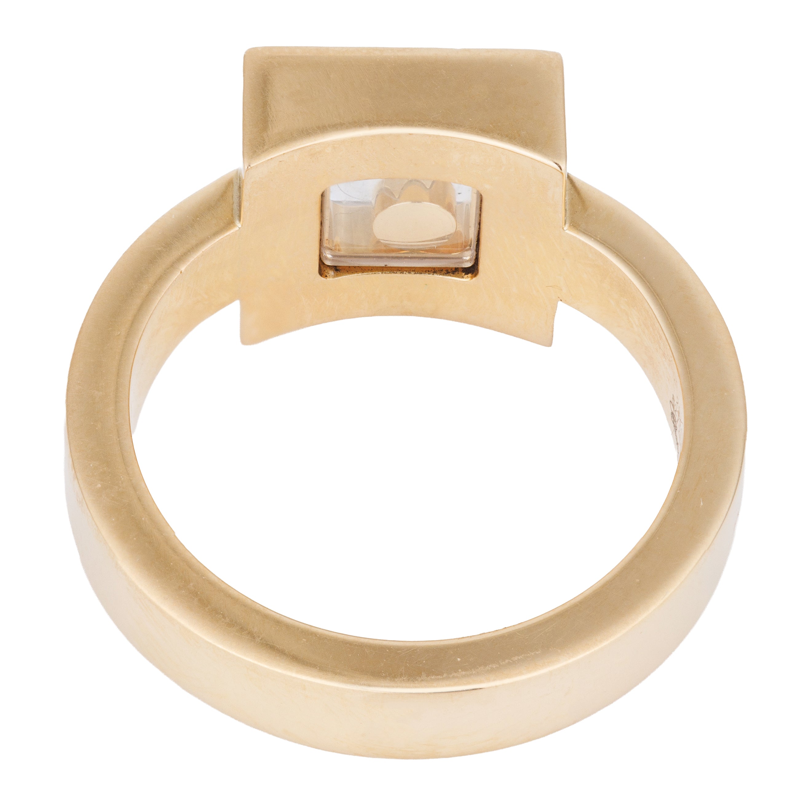 Chopard Happy Diamonds Square Ring | 18k Yellow Gold | Size 52