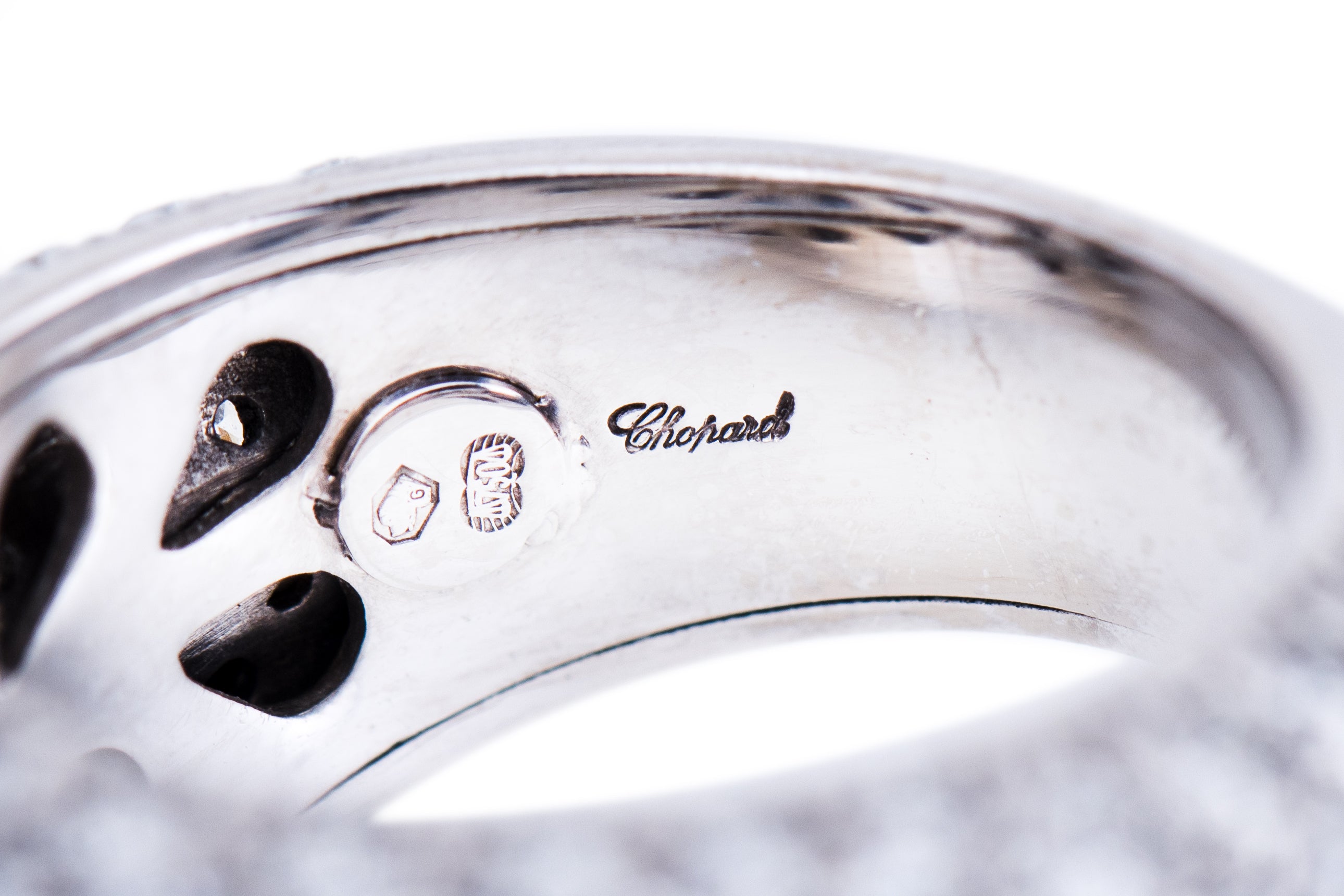 Chopard Black & White Pavé Diamond Ring | 18k White Gold
