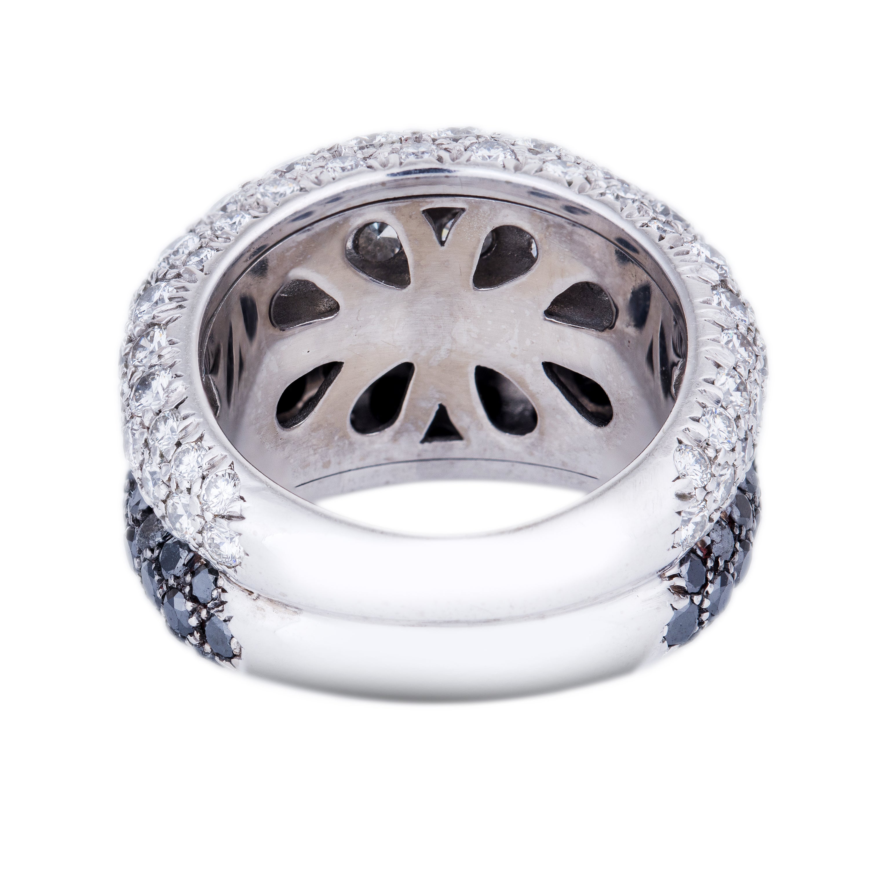 Chopard Black & White Pavé Diamond Ring | 18k White Gold