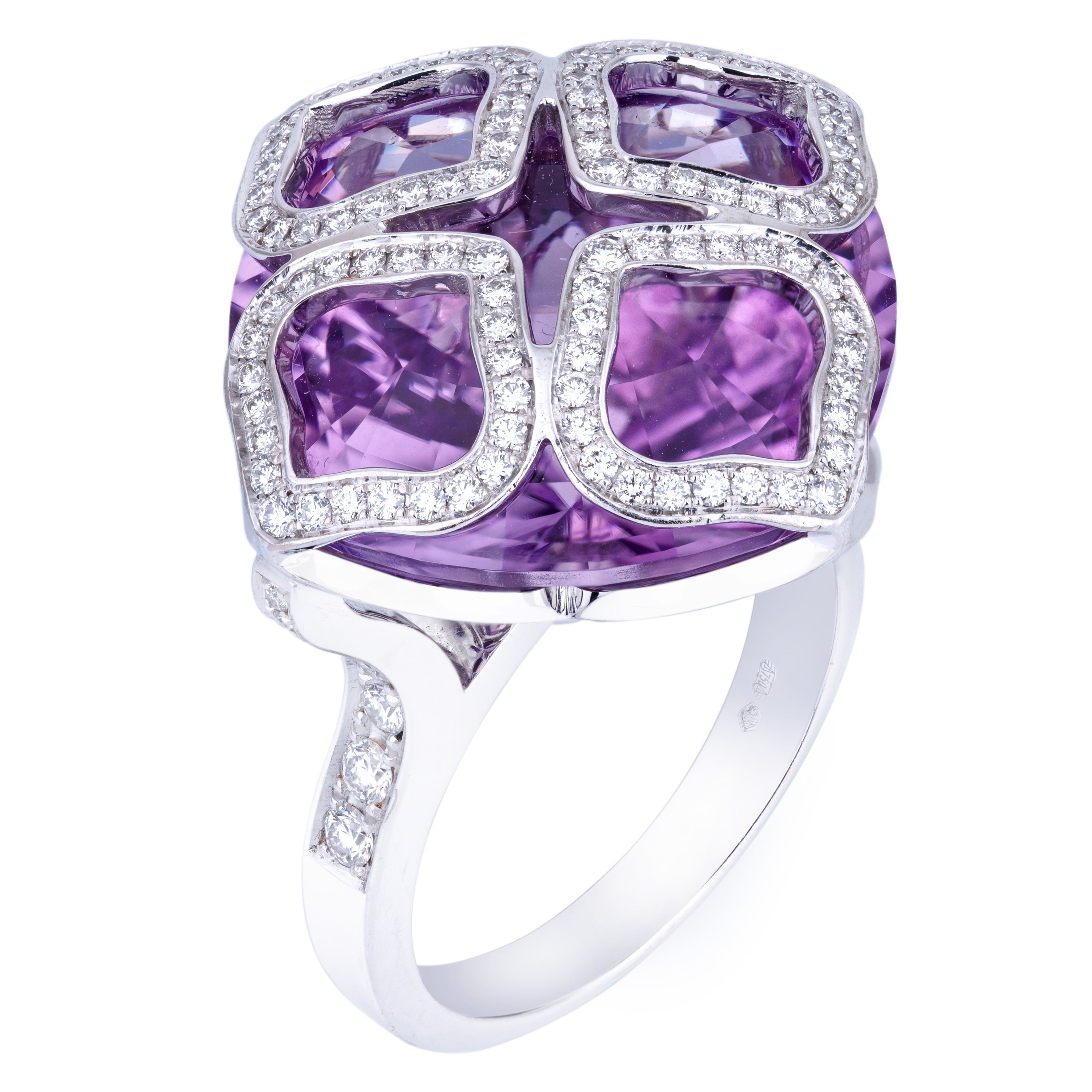Chopard 'Imperiale' Cocktail Set | Amethyst & Diamond | Necklace, Ring & Earrings | 18k White Gold