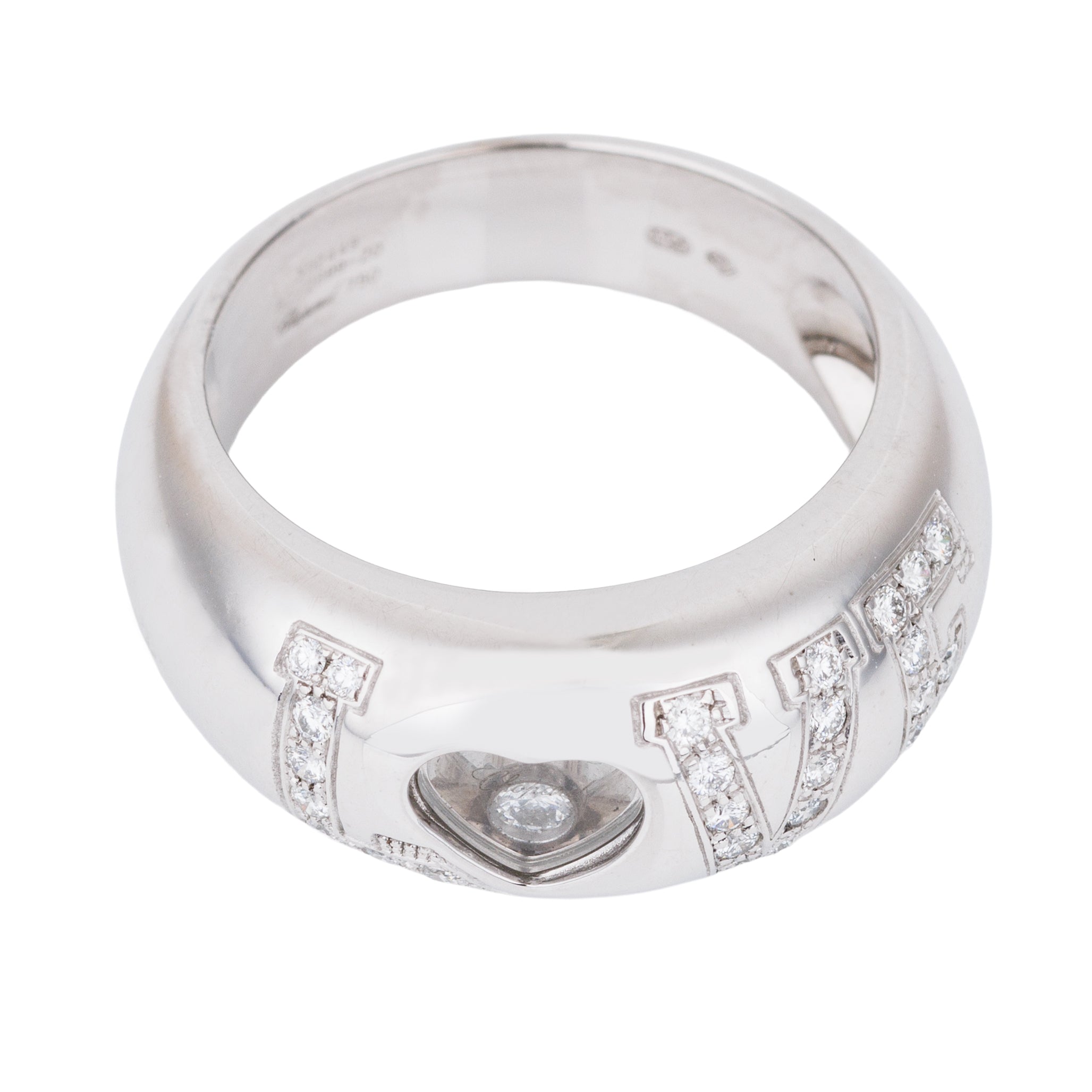 Chopard Happy Diamonds Love Ring | 18k White Gold | Size 52 | 1990's