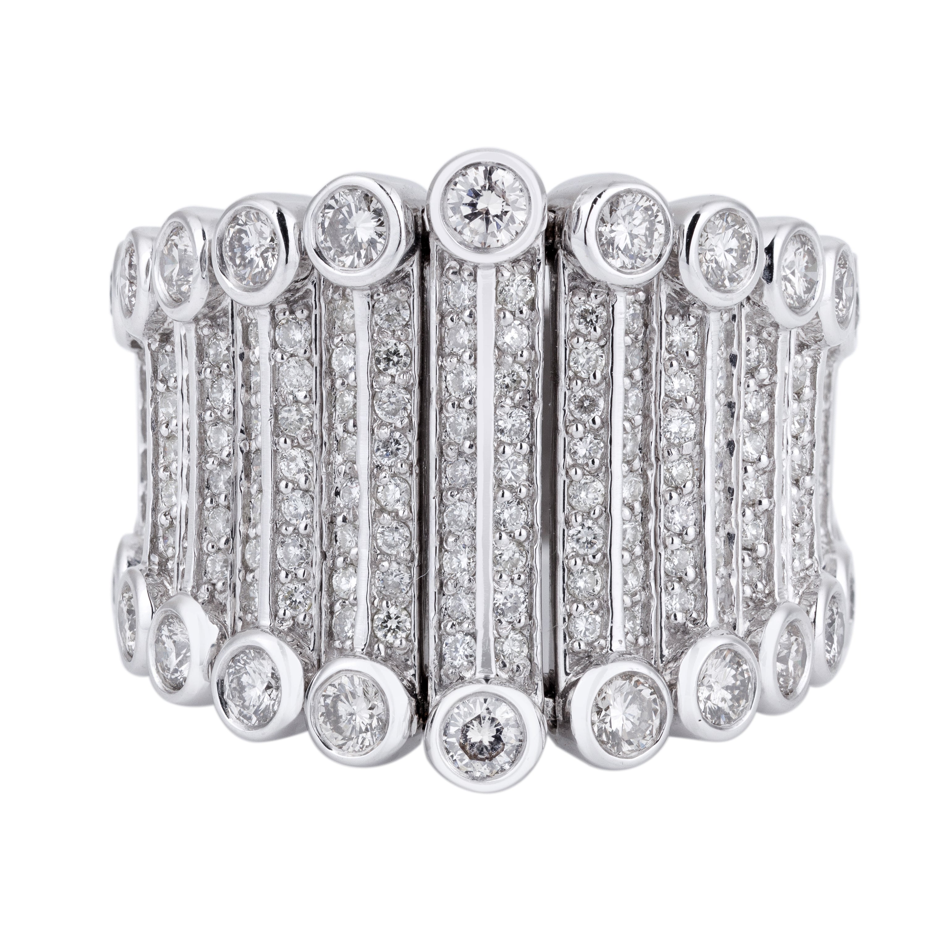 Armour Diamond Ring | 18k White Gold