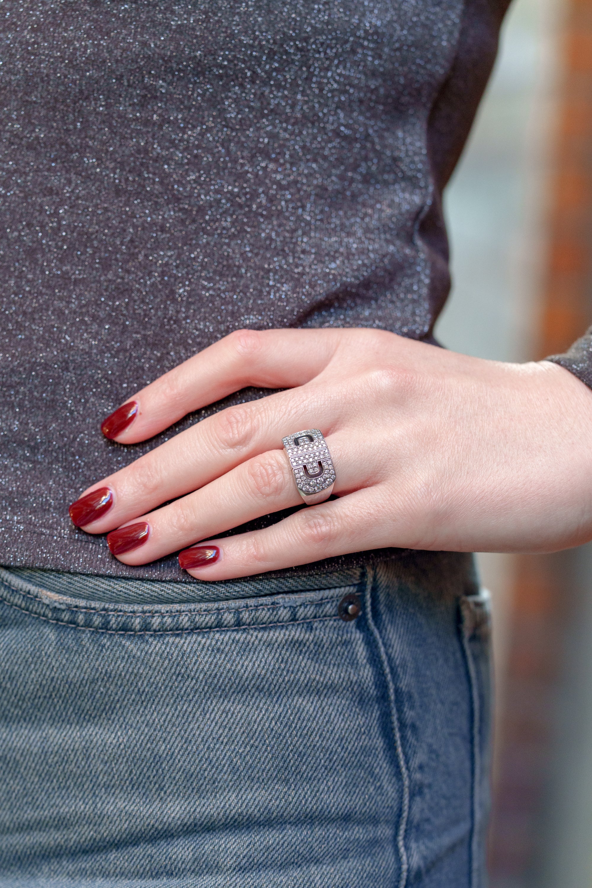 Bvlgari Parentesi Ring | Pavé Diamonds | 18k White Gold