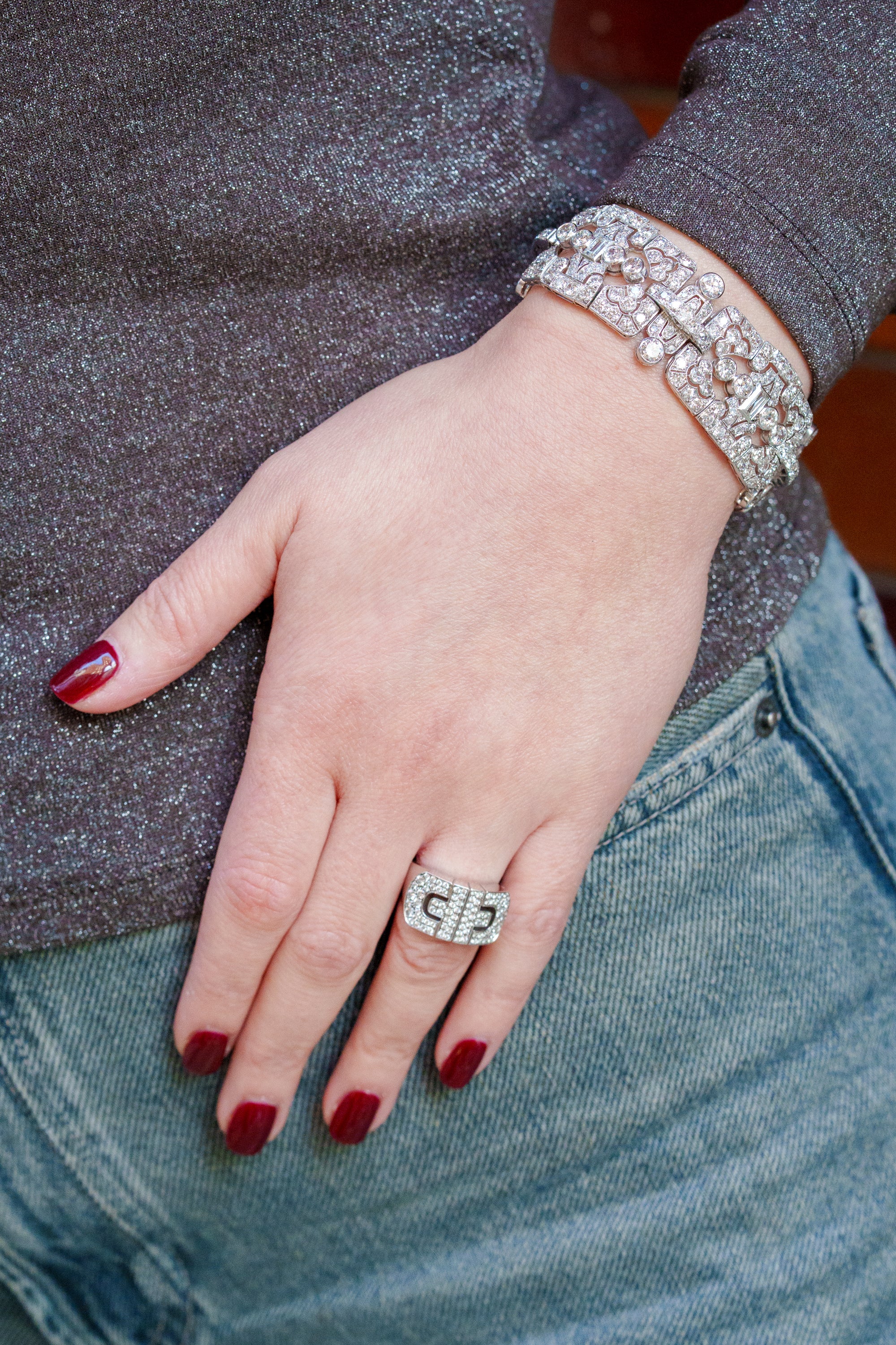 Bvlgari Parentesi Ring | Pavé Diamonds | 18k White Gold