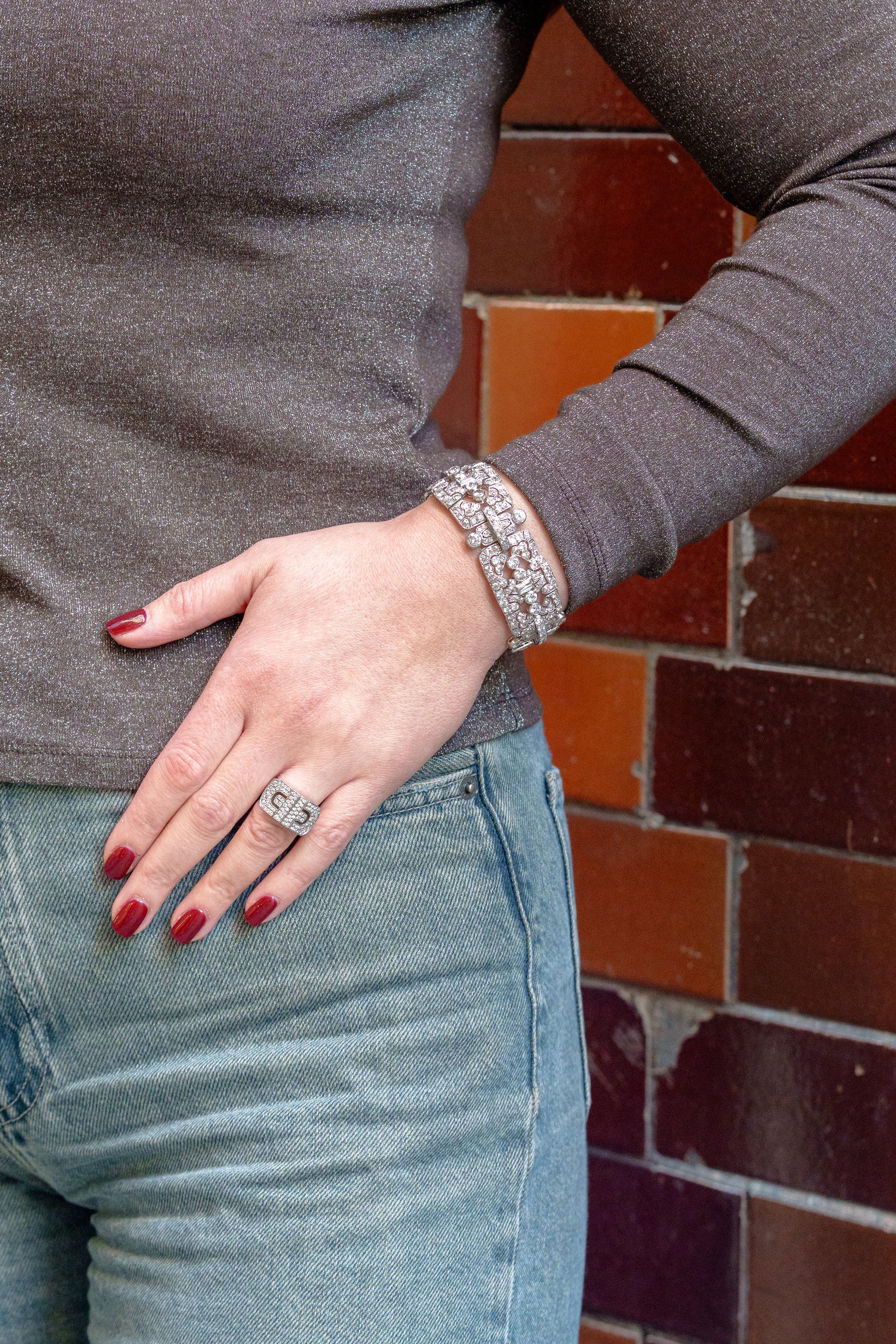 Art Deco Diamond Bracelet | 18k White Gold | Circa 1930's