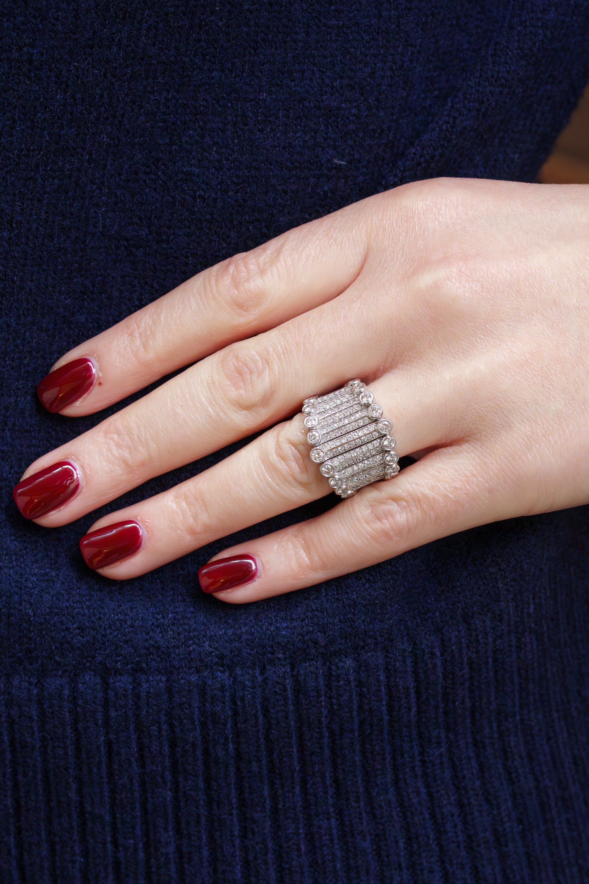 Armour Diamond Ring | 18k White Gold