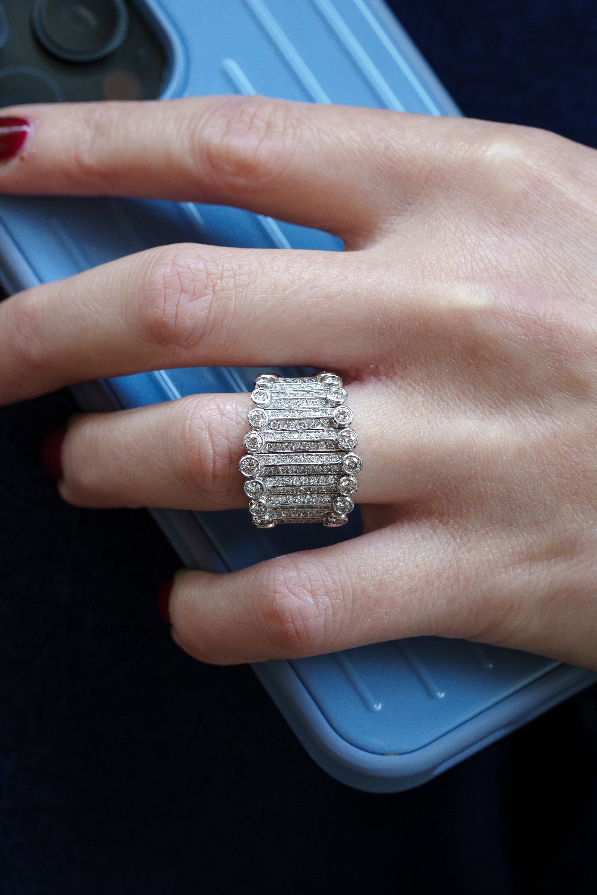 Armour Diamond Ring | 18k White Gold
