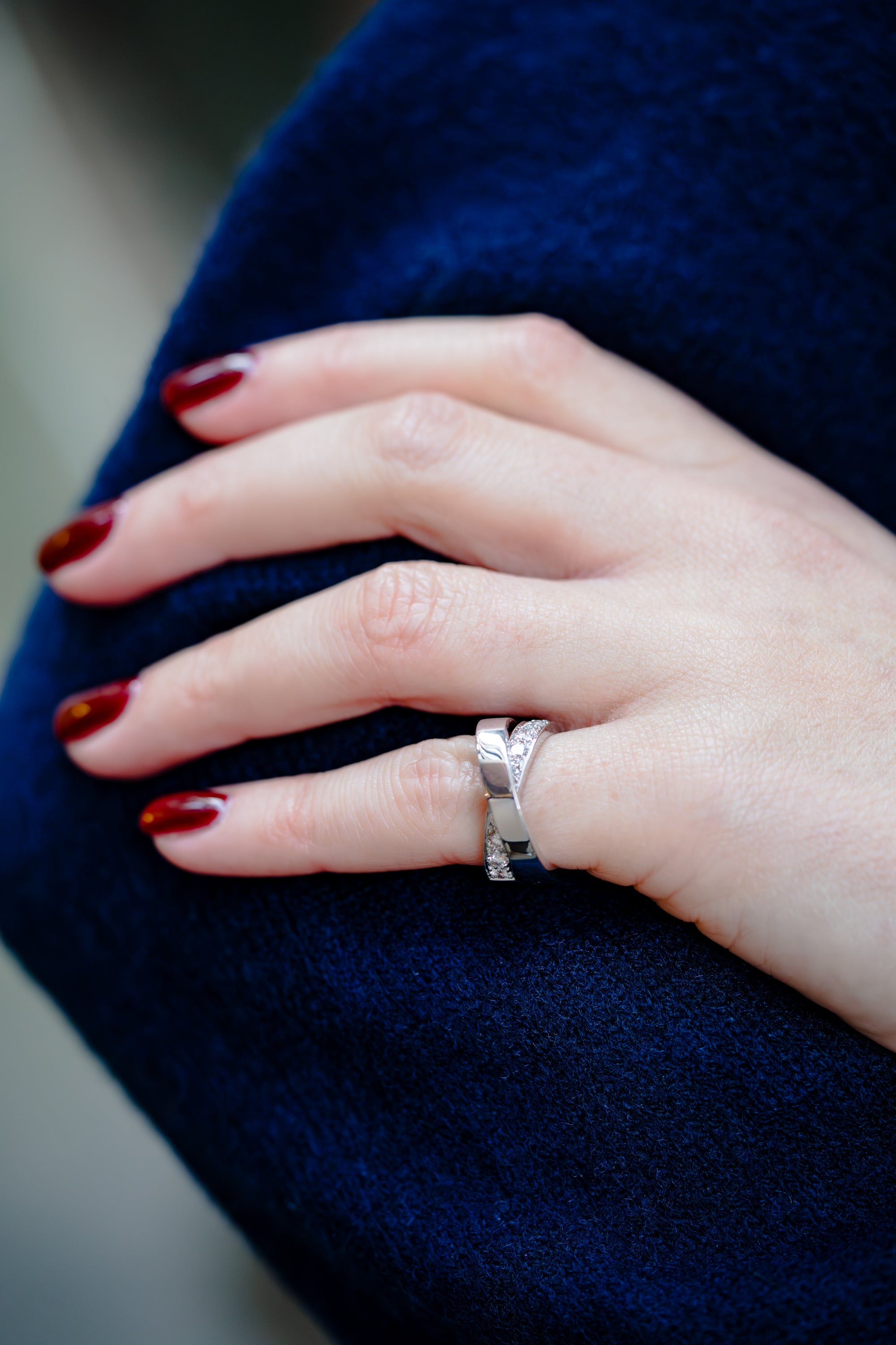 Cartier Nouvelle Vague Diamond Ring | 18k White Gold | Size 52