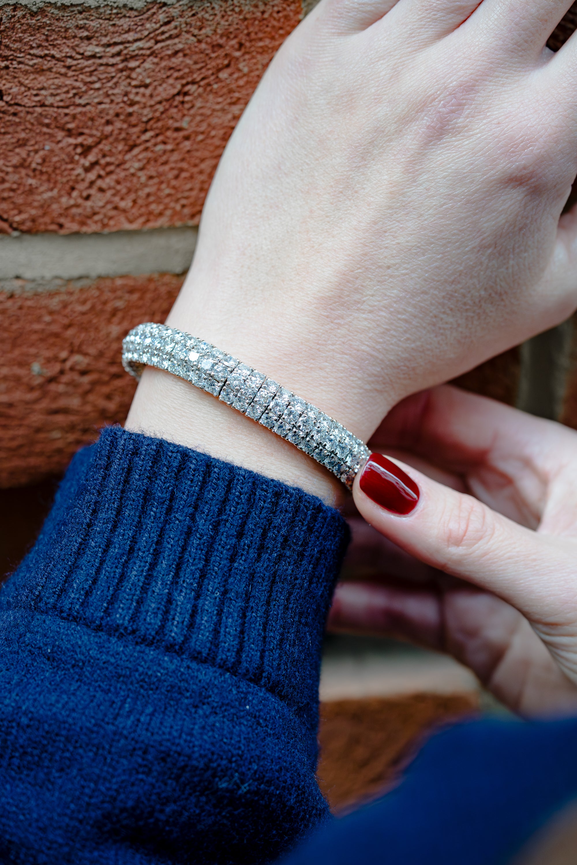 Pavé Diamond Bracelet Bangle | 18k White & Yellow Gold