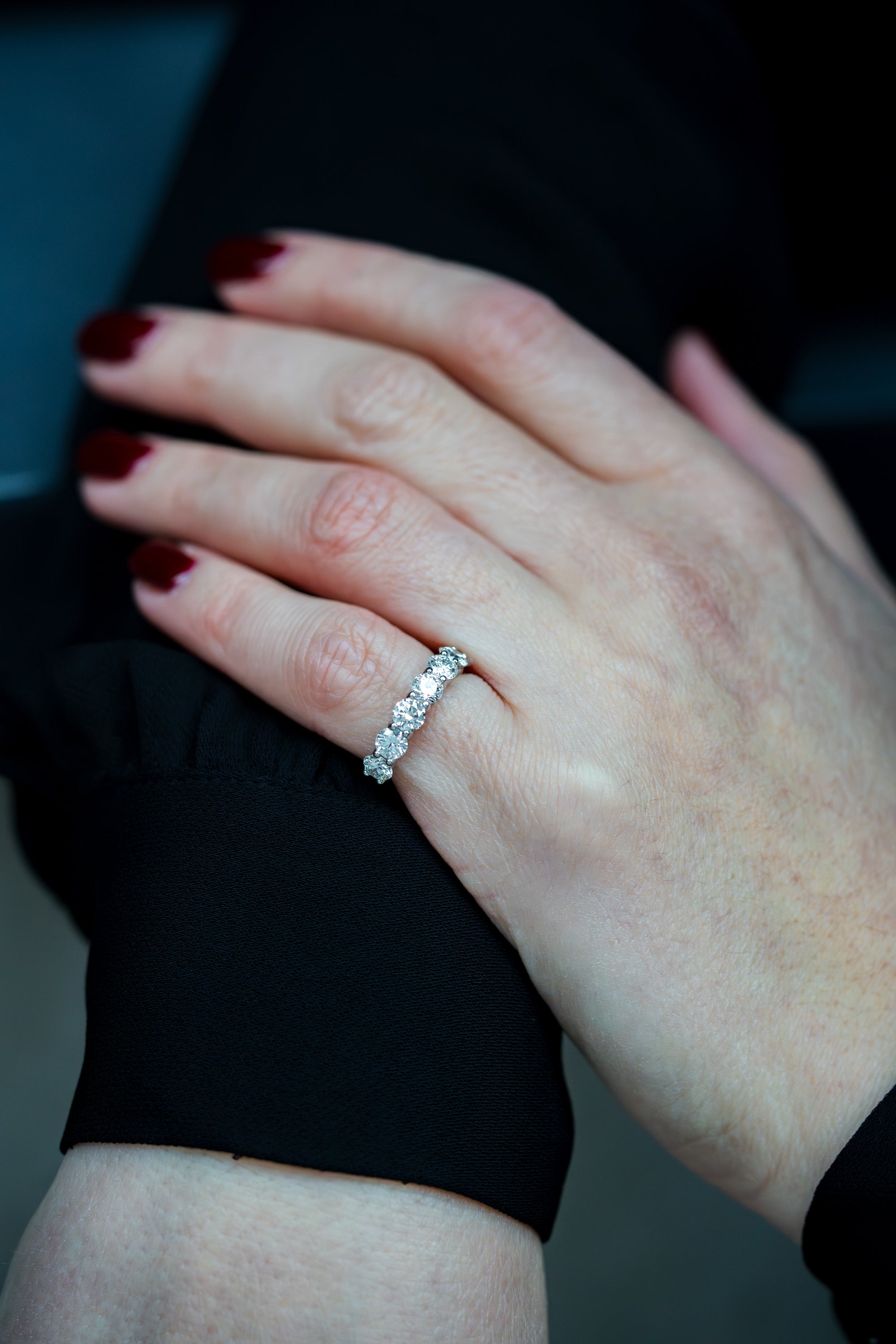 Half-Eternity Diamond Wedding Band Ring | 18k White Gold