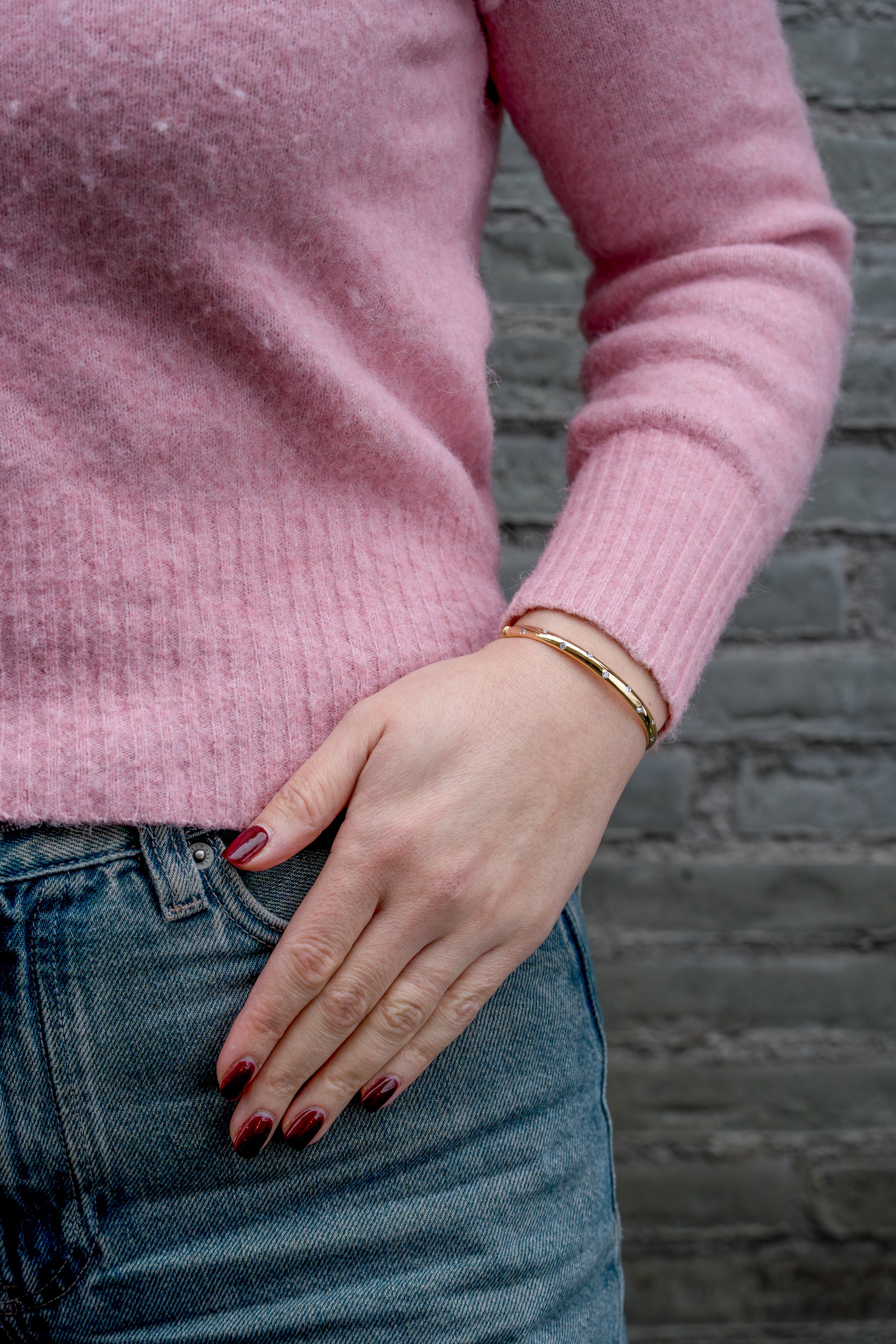 Tiffany & Co. Etoile Diamond Bangle Bracelet | 18k Yellow Gold & Platnium