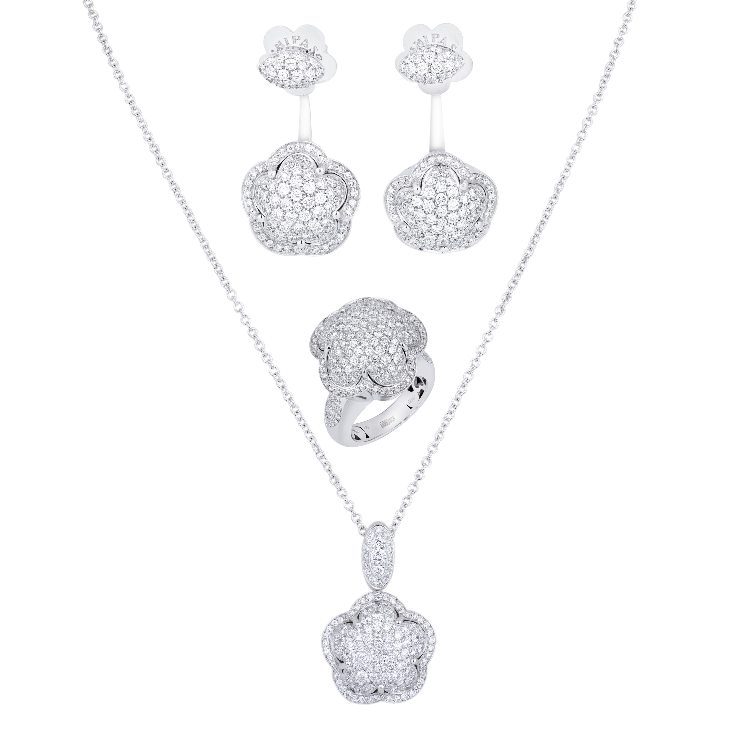 Pasquale Bruni Bon Ton Set | Necklace, Ring & Earrings | Pavé Diamond | 18k White Gold