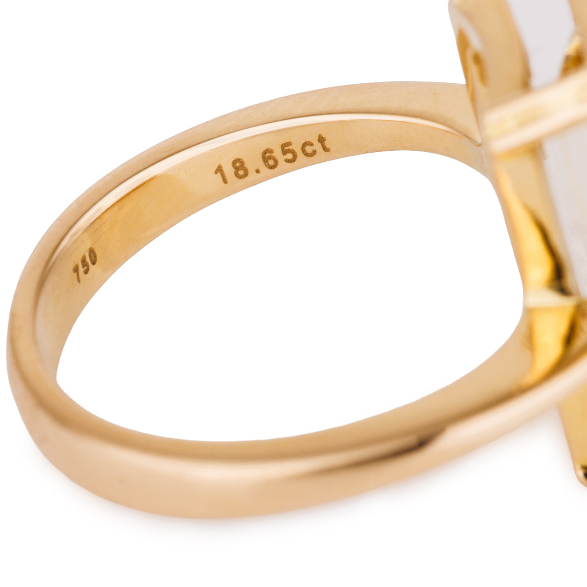 18.65 ct Emerald-Cut Natural Fancy Light Brownish Yellow Diamond Ring | 18k Yellow Gold | VS1 Clarity | GIA Certified