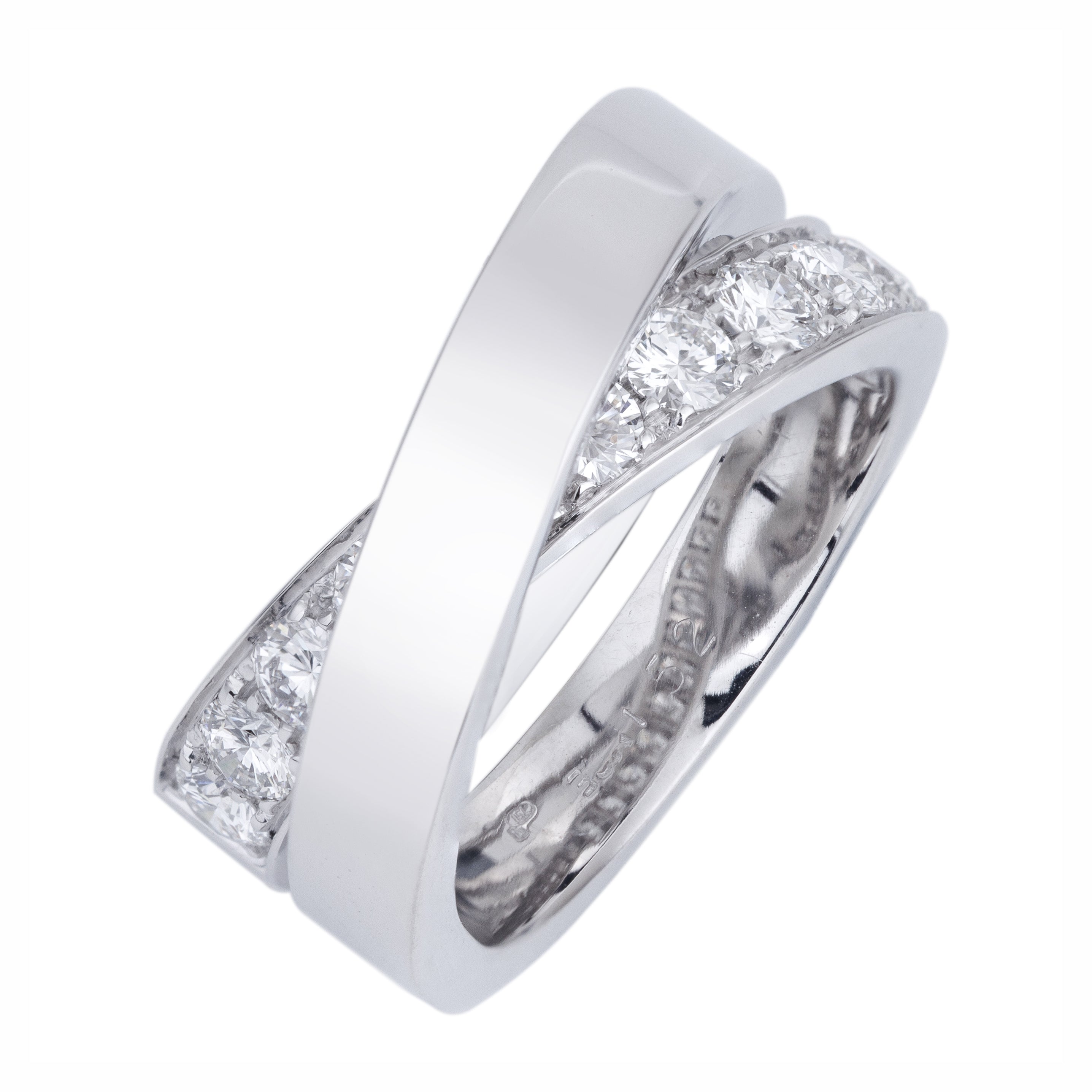 Cartier Nouvelle Vague Diamond Ring | 18k White Gold | Size 52
