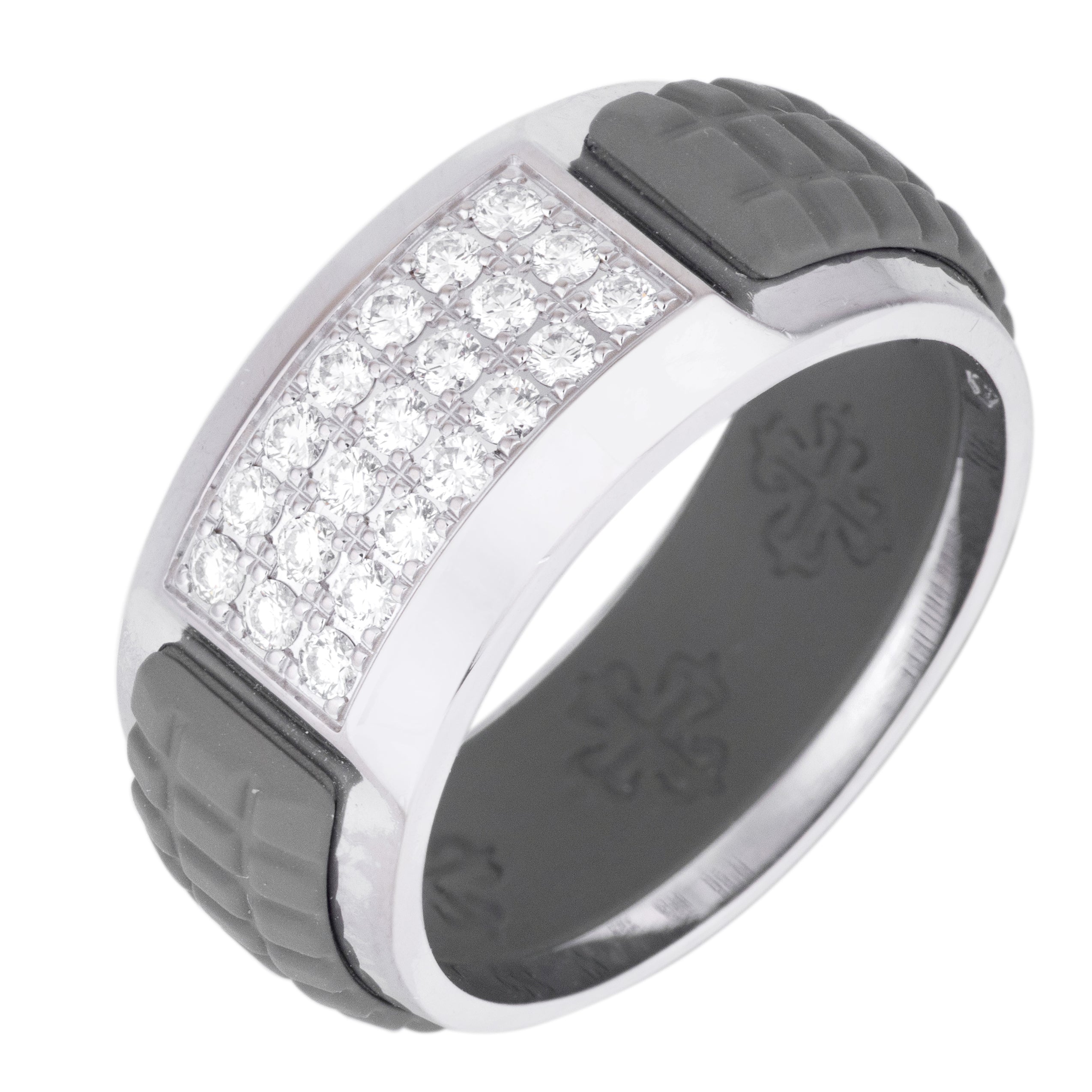Patek Philippe Aquanaut Luce Ring | Pavé Diamonds & Interchangeable Rubber Inserts | 18k White Gold