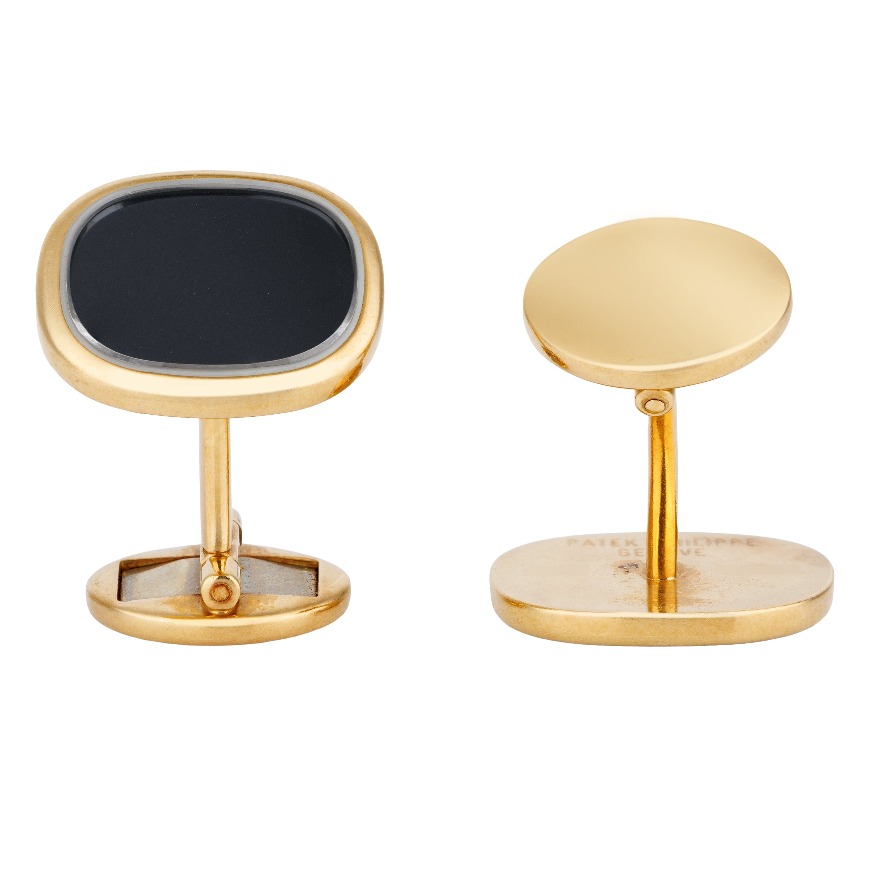 Patek Phillipe Blue Ellipse Cufflinks | 18k Yellow Gold | 1990's