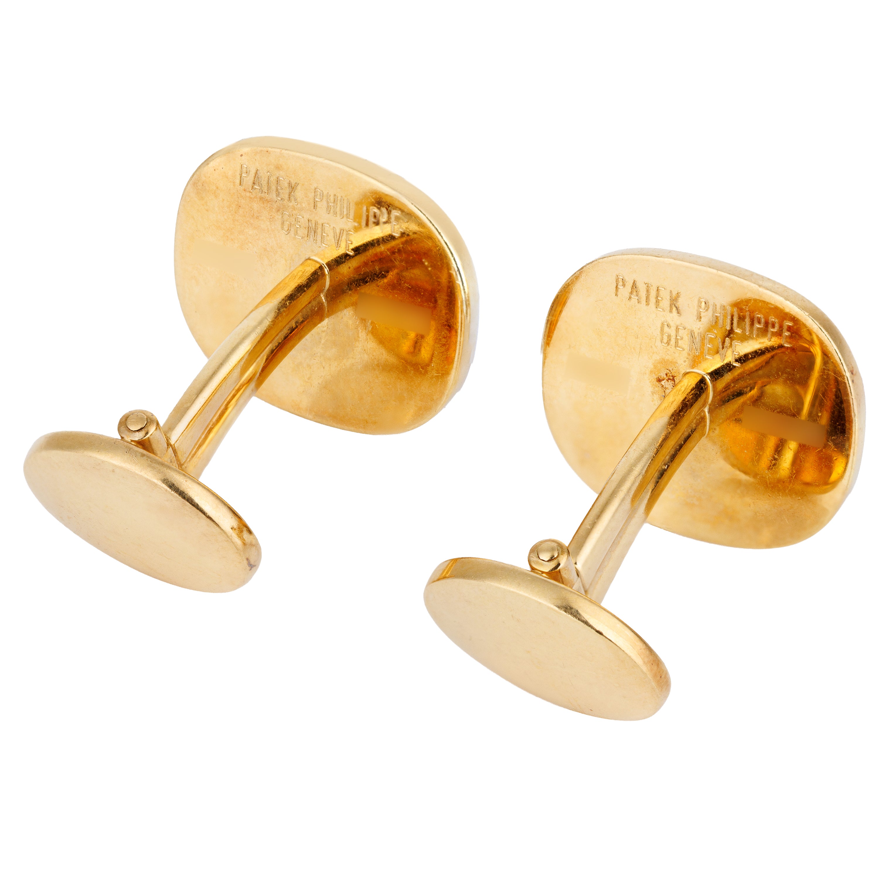 Patek Phillipe Blue Ellipse Cufflinks | 18k Yellow Gold | 1990's